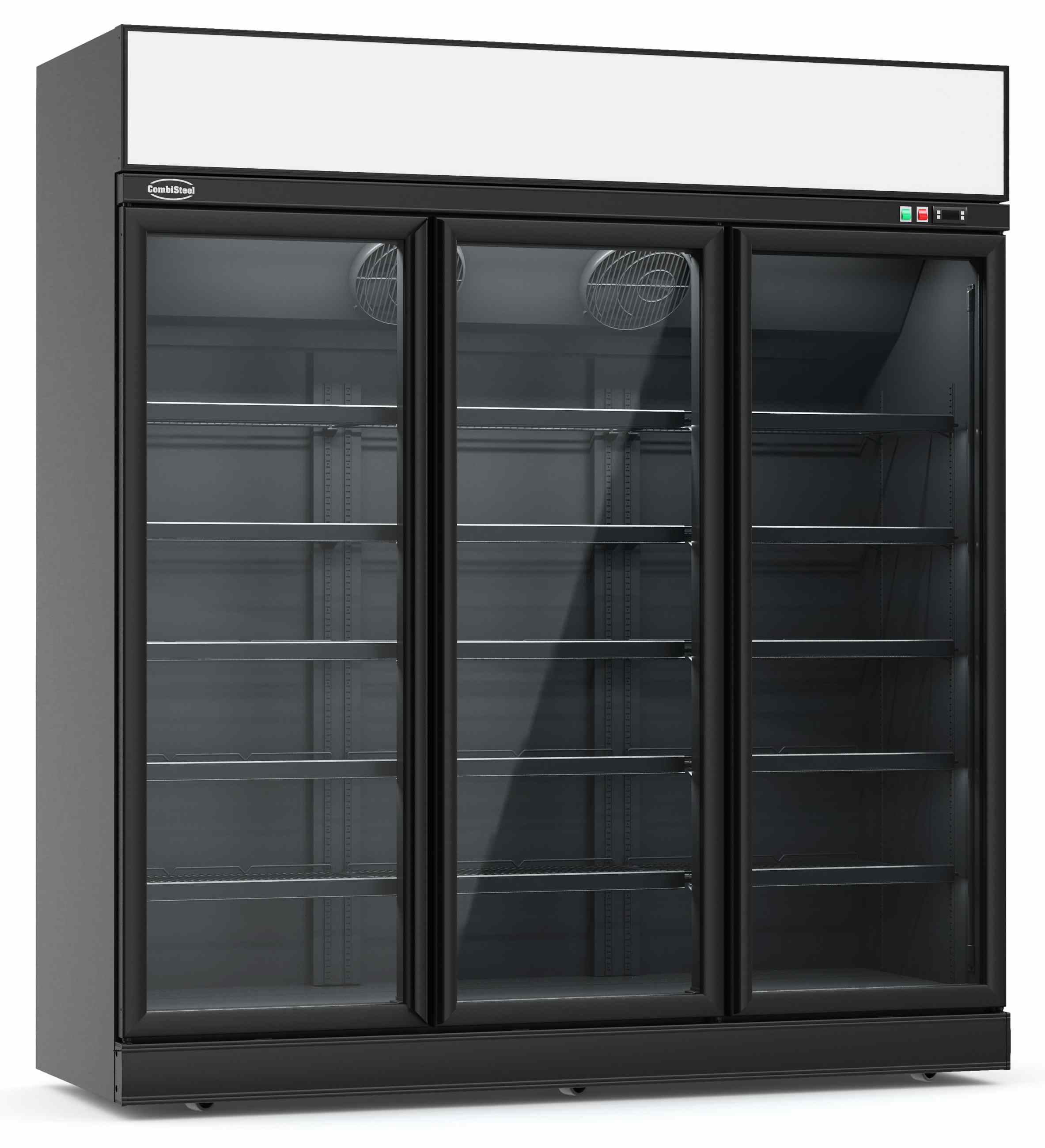 Réfrigérateur professionnel noir 3 portes vitrées positif 1880 mm hauteur 2092 mm - 7455.2415 - Combisteel