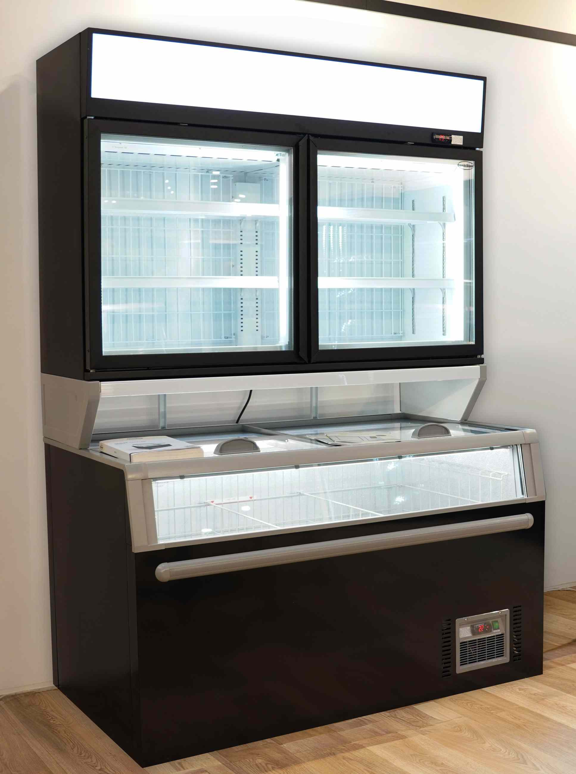 Chambre murale frigorifique professionnelle noire 2 portes vitrées négative 1454 mm - 7455.2530 - Combisteel en cuisine professionnelle