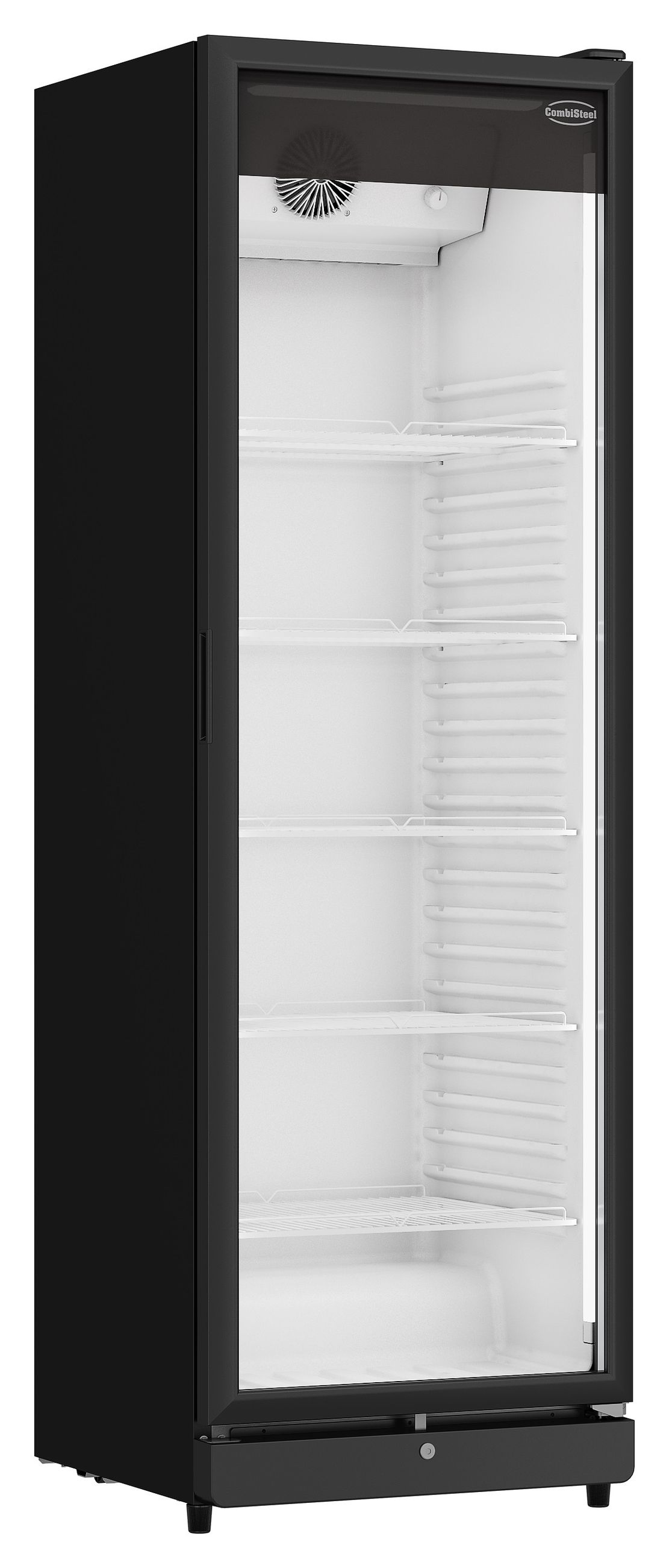 Réfrigérateur professionnel à poser 1 porte vitrée noir 354 L positif - 7455.3130 - Combisteel
