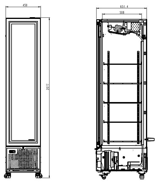 Réfrigérateur professionnel 1 porte noir 348 L positif - 7464.0210 - Combisteel en cuisine professionnelle