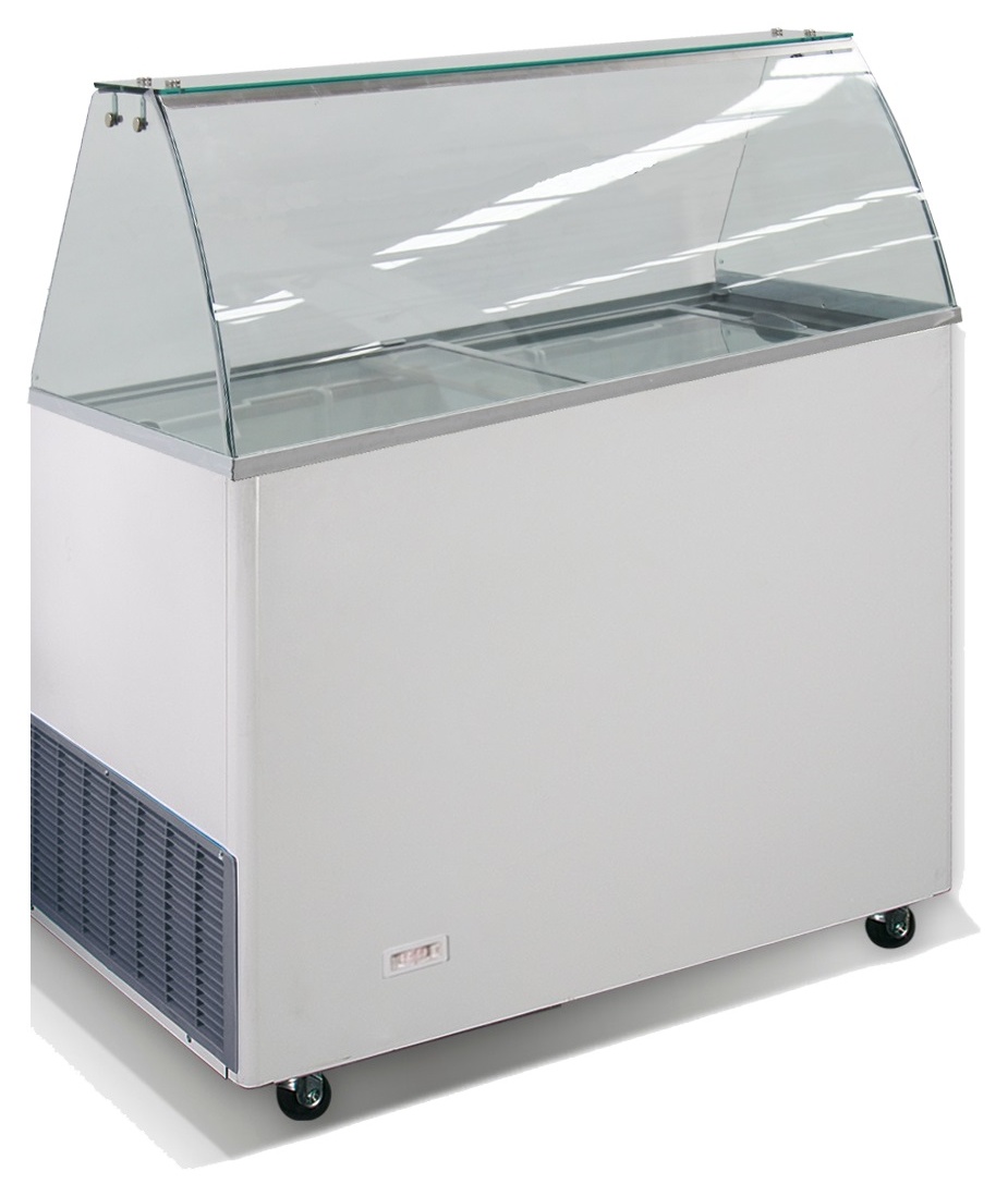 Vitrine à crème glacée professionnelle blanche 6 bacs de 5 L 231 L 909 mm - 7472.0125 - Combisteel