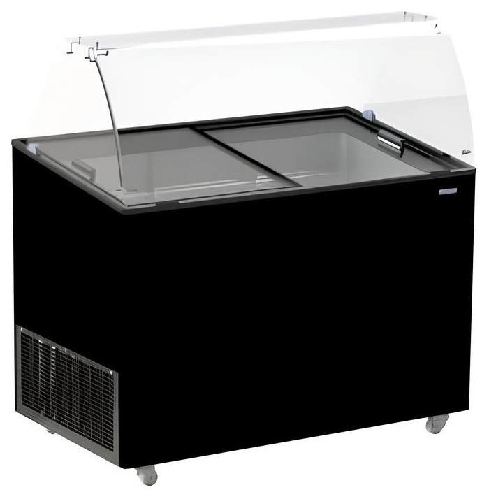 Vitrine à crème glacée professionnelle noire 8 bacs de 5 L 355 L 1184 mm - 7472.0129 - Combisteel