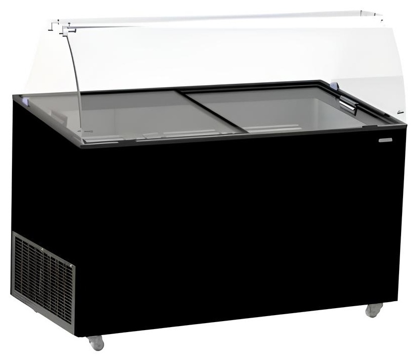 Vitrine à crème glacée professionnelle noire 10 bacs de 5 L 454 L 1439 mm - 7472.0134 - Combisteel