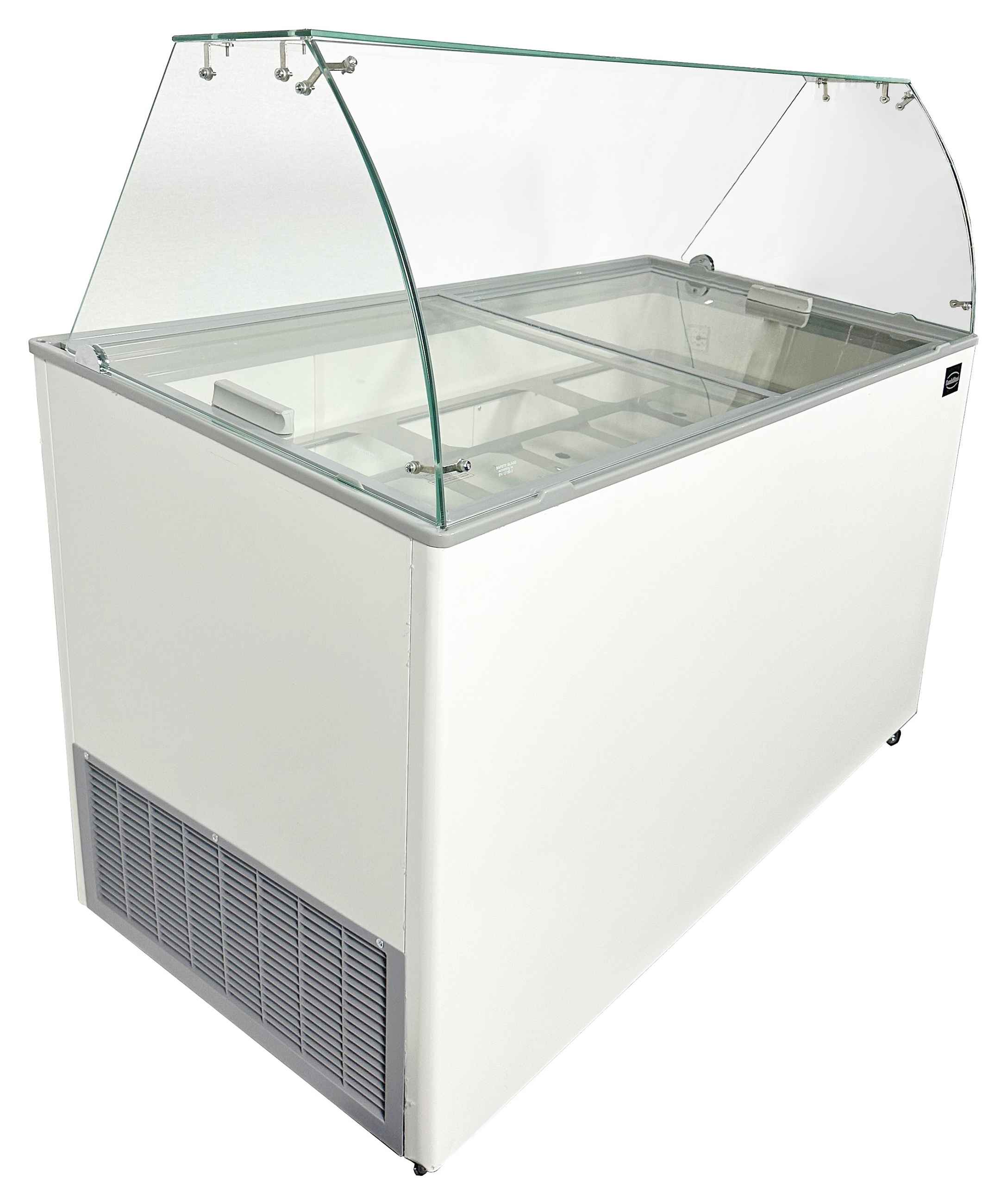 Vitrine à crème glacée professionnelle blanche 10 bacs de 5 L 454 L 1439 mm - 7472.0135 - Combisteel