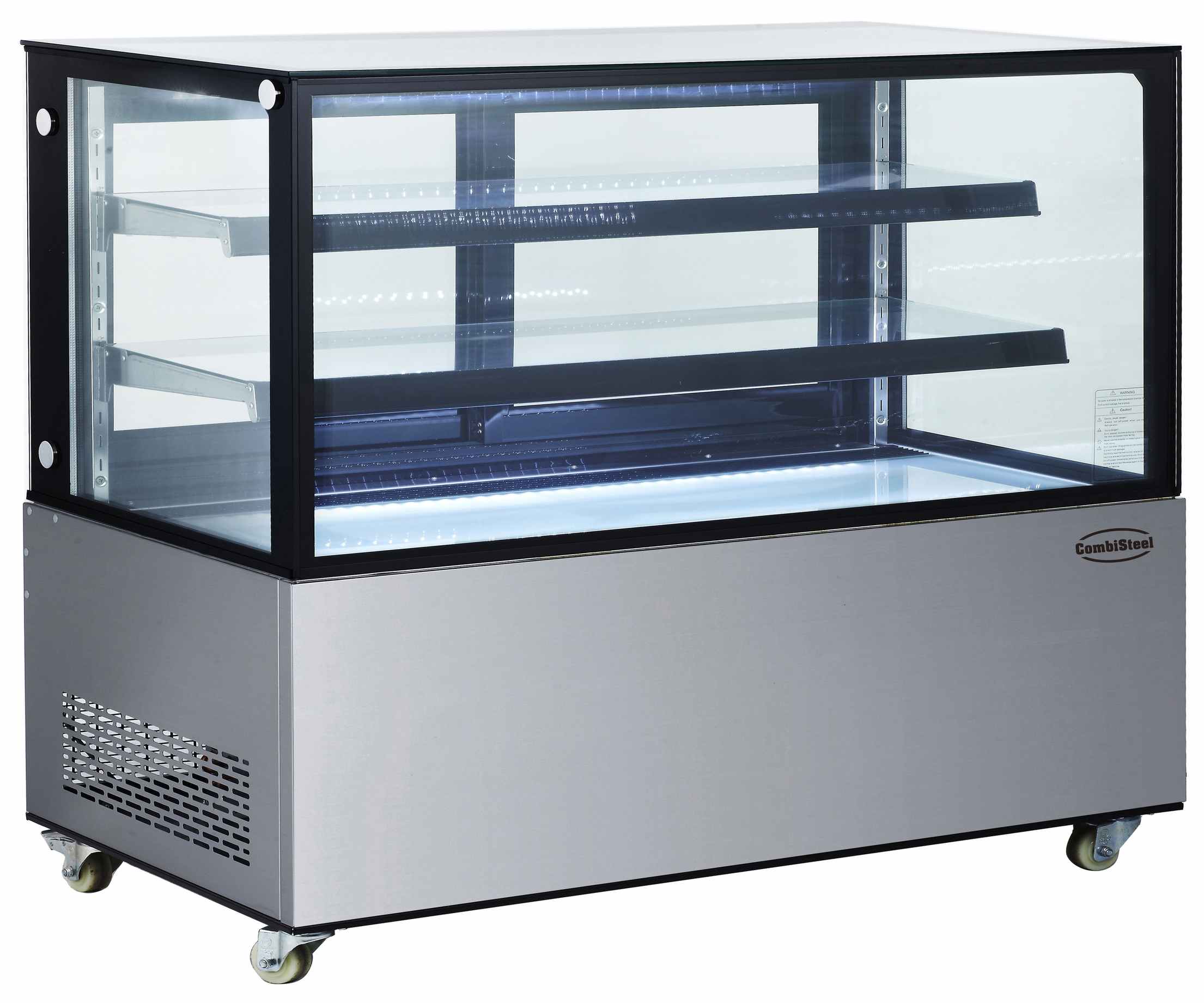 Vitrine réfrigérée professionnelle 470 L noire et acier inoxydable positive 1500 mm - 7487.0025 - Combisteel