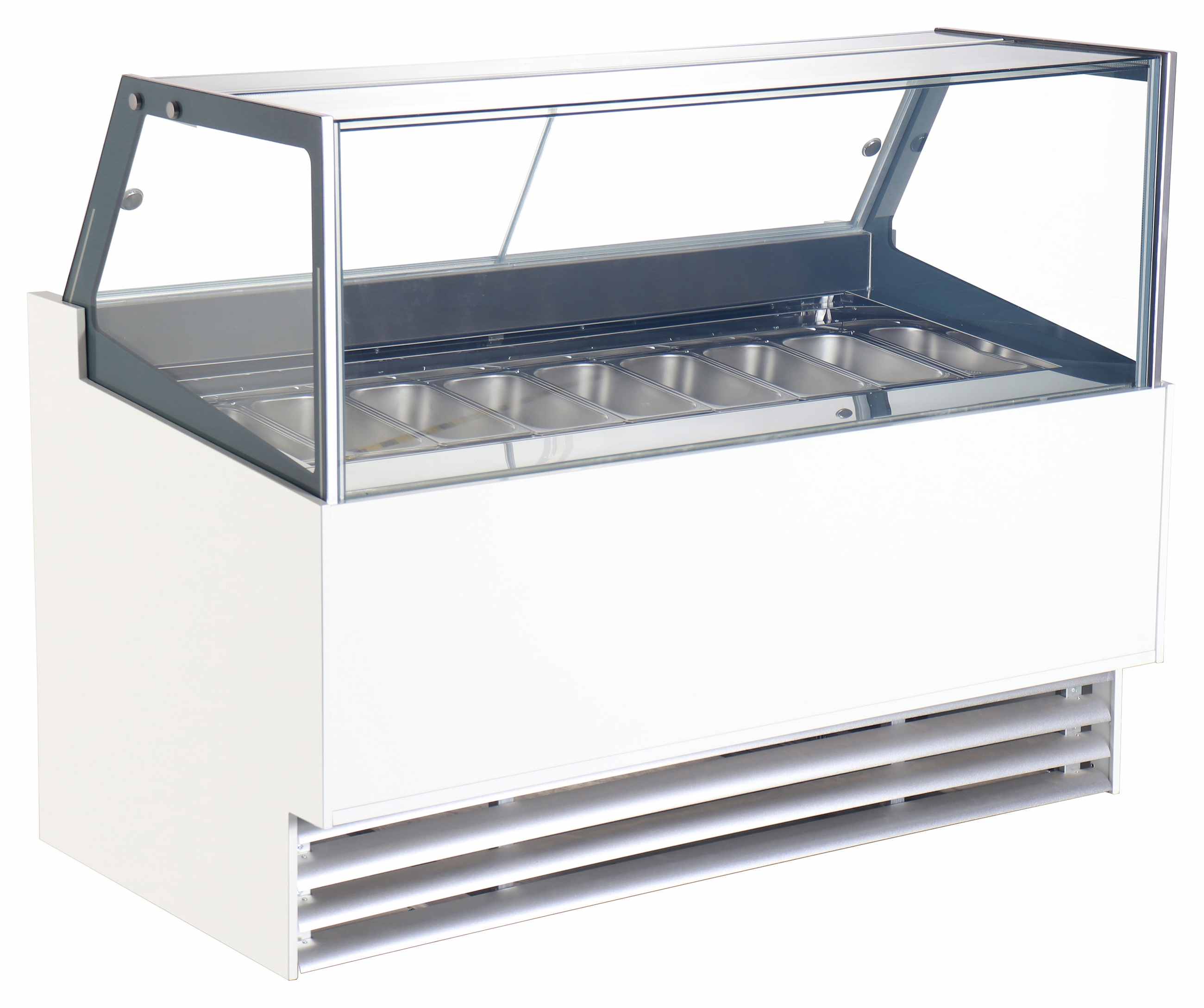 Vitrine à crème glacée professionnelle 12 bacs de 5 litres négative 1610 mm - 7487.0260 - Combisteel
