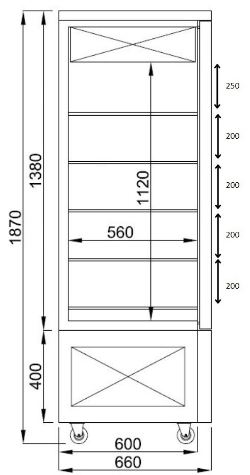 Vitrine pâtisserie réfrigérée 400 L noire positive 800 mm - 7489.5385 - Combisteel en cuisine professionnelle