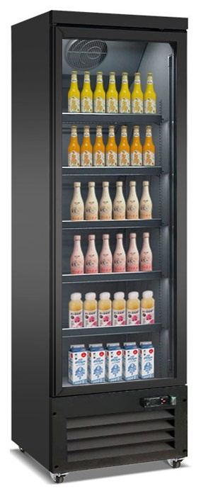 Réfrigérateur professionnel 1 porte vitrée noir 450 L positif - 7526.0100 - Combisteel