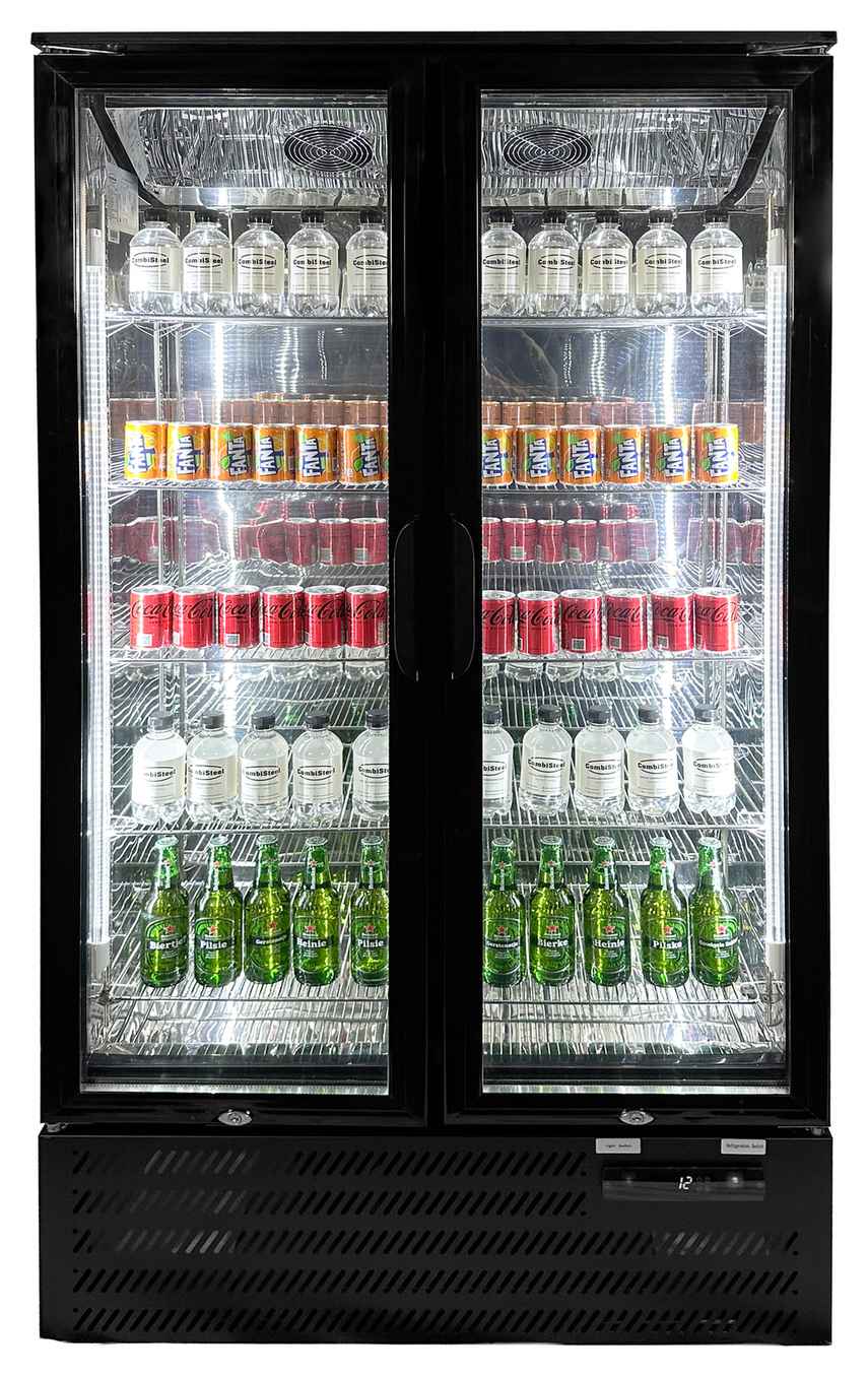 Réfrigérateur de bar professionnel 2 portes noir 420 L positif - 7526.0305 - Combisteel en cuisine professionnelle