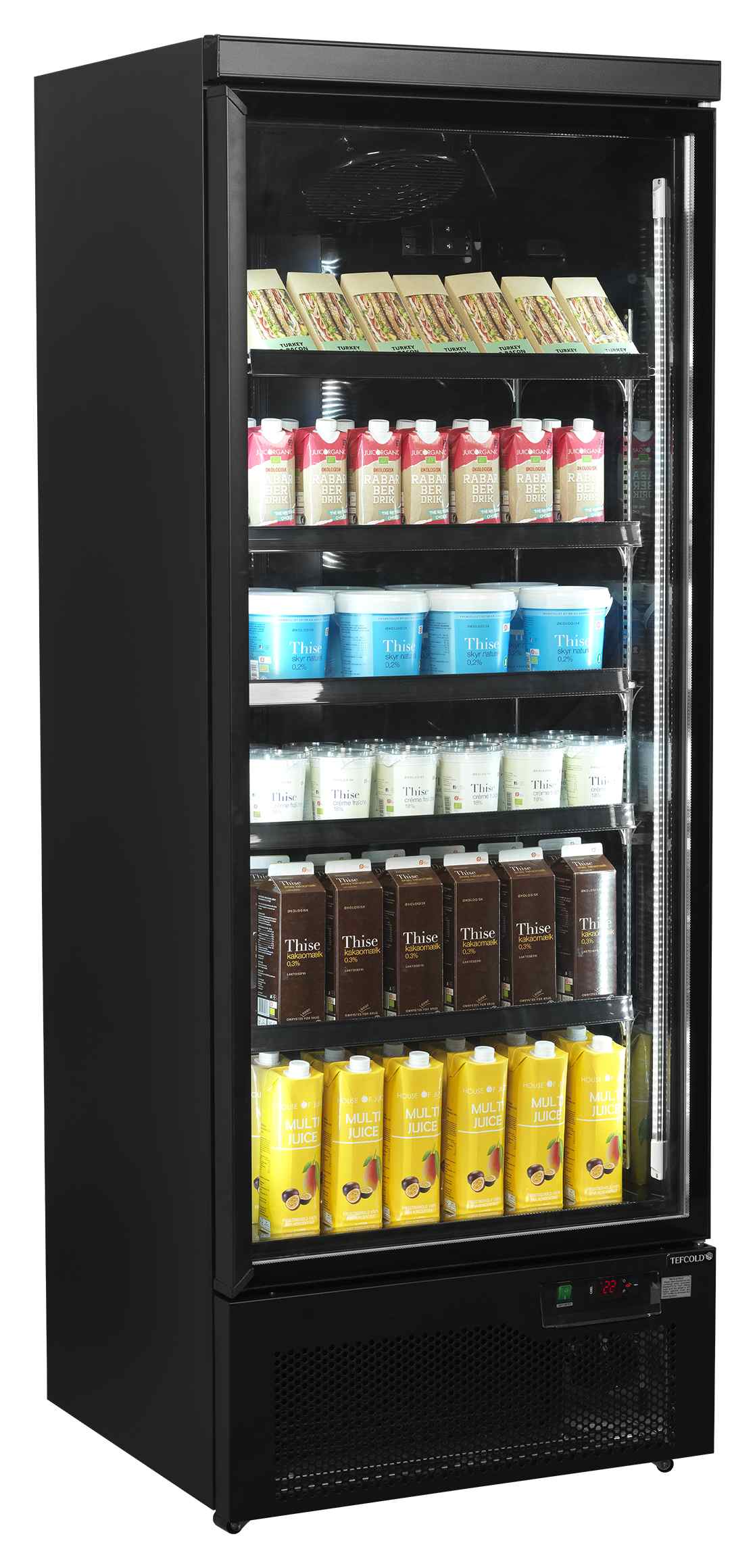 Vitrine réfrigérée professionnelle 1 porte vitrée noire positive 459 l - Atom Maxi C1DBB - Tefcold en cuisine professionnelle