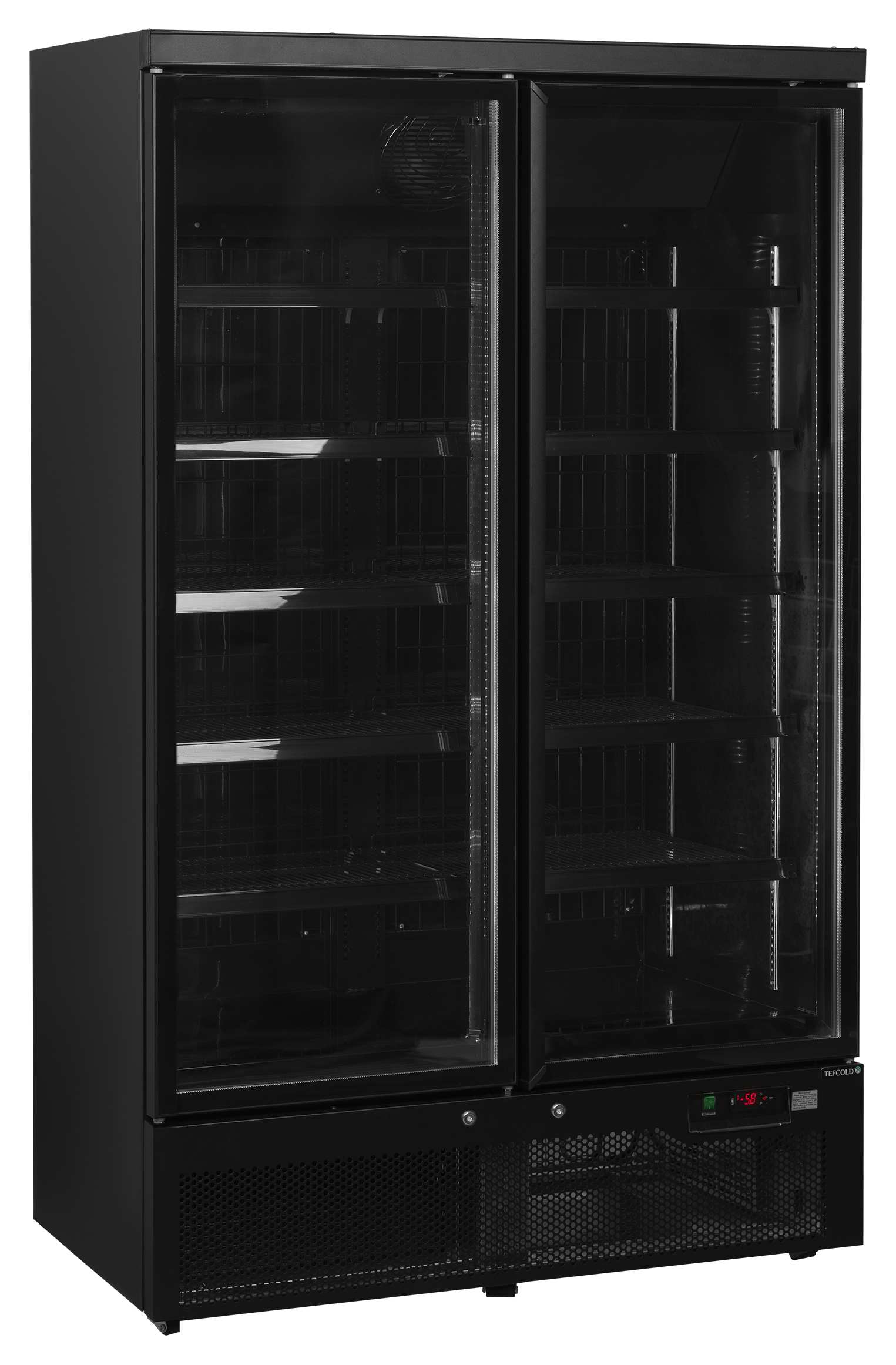 Vitrine professionnelle noire 2 portes vitrées froid négative - Atom Maxi F2DBB - Tefcold