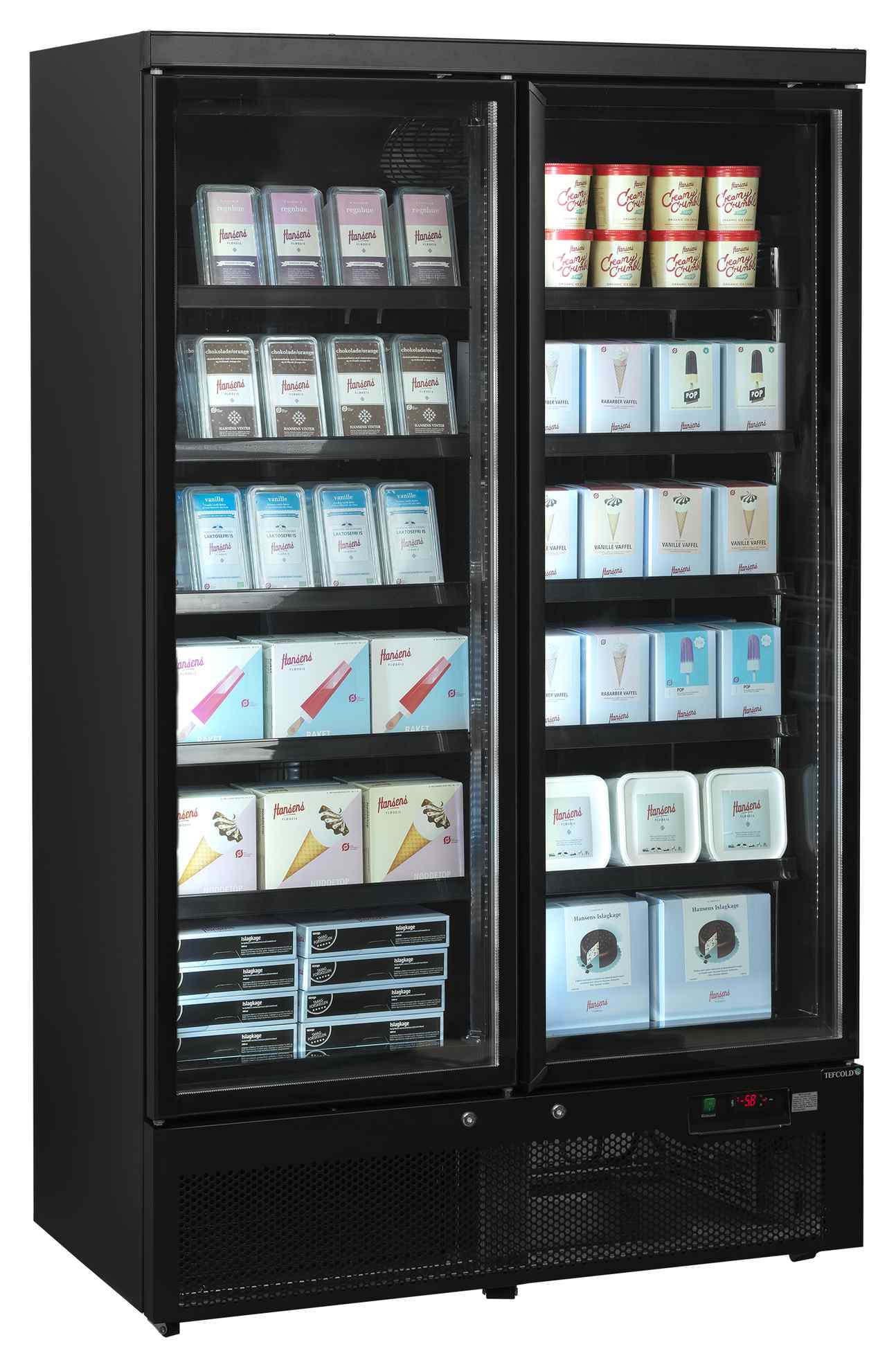 Vitrine professionnelle noire 2 portes vitrées froid négative - Atom Maxi F2DBB - Tefcold en cuisine professionnelle