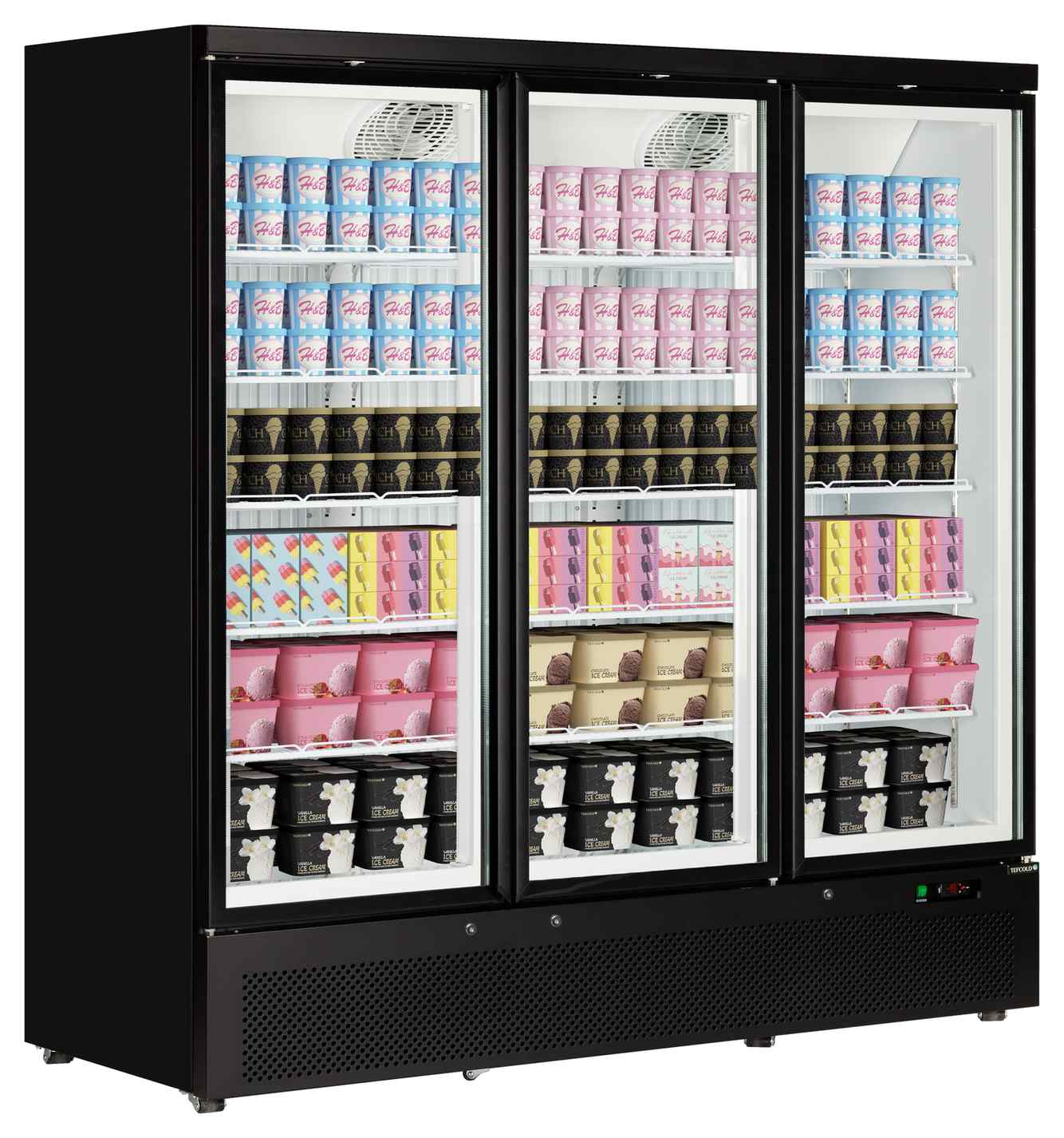 Vitrine négative professionnelle Blanche 3 portes vitrées - Atom Maxi F3DB - Tefcold en cuisine professionnelle