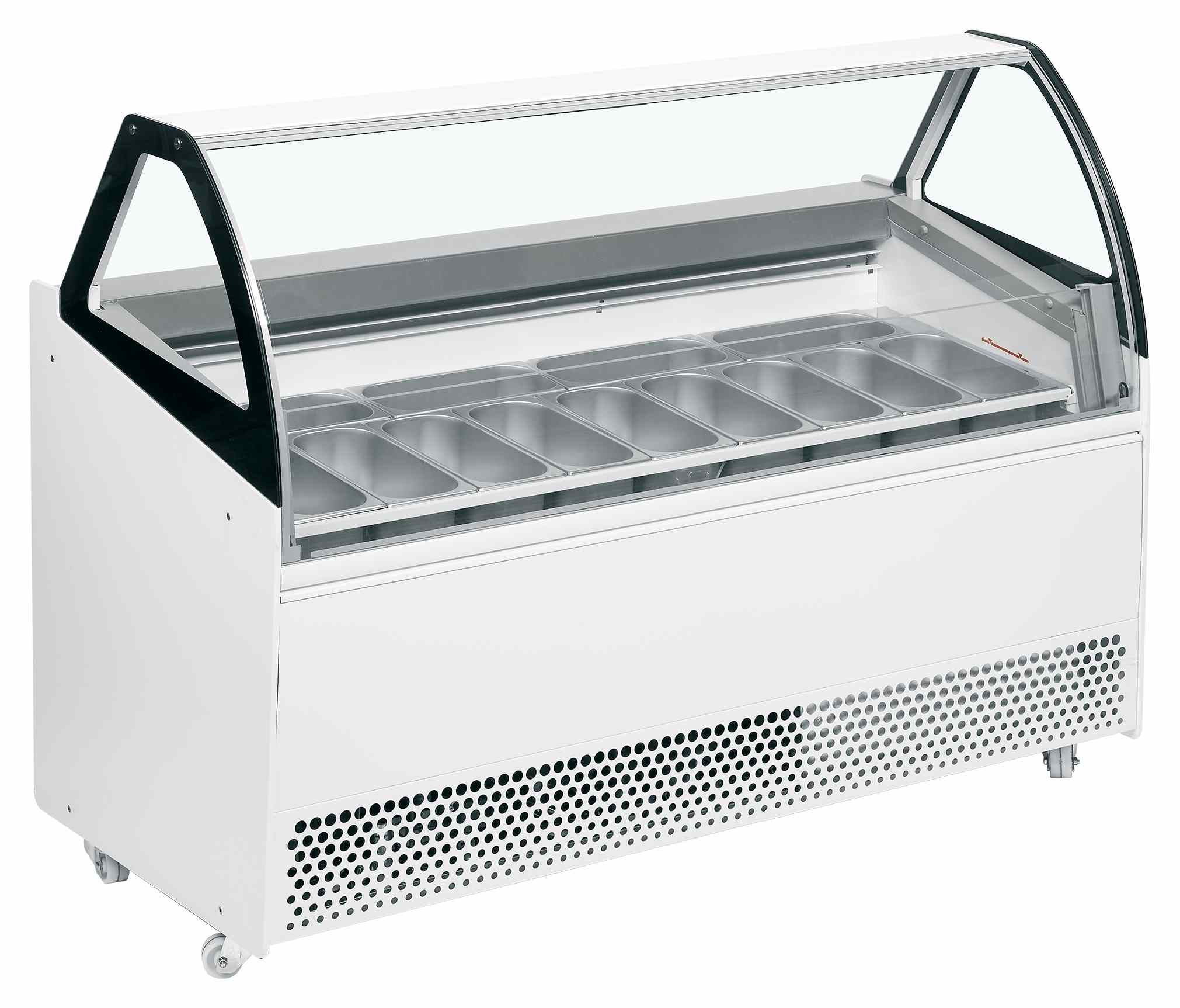 Vitrine ventilée professionnelle pour glace en bac avec stockage en-dessous - BERMUDA VIEW RV13 - Tefcold