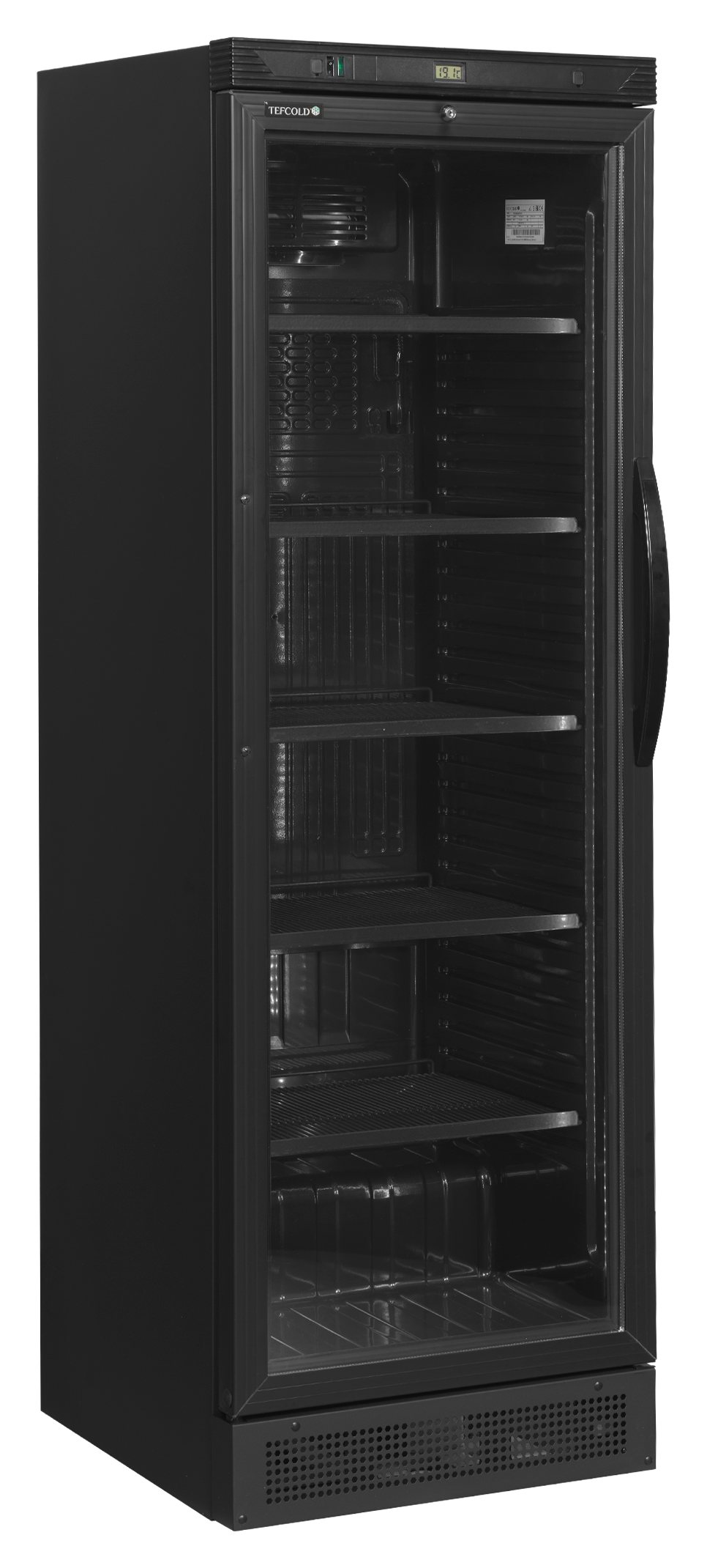 Réfrigérateur à boissons professionnel 1 porte vitrée noir positif - CEV425 BLACK L/H - Tefcold