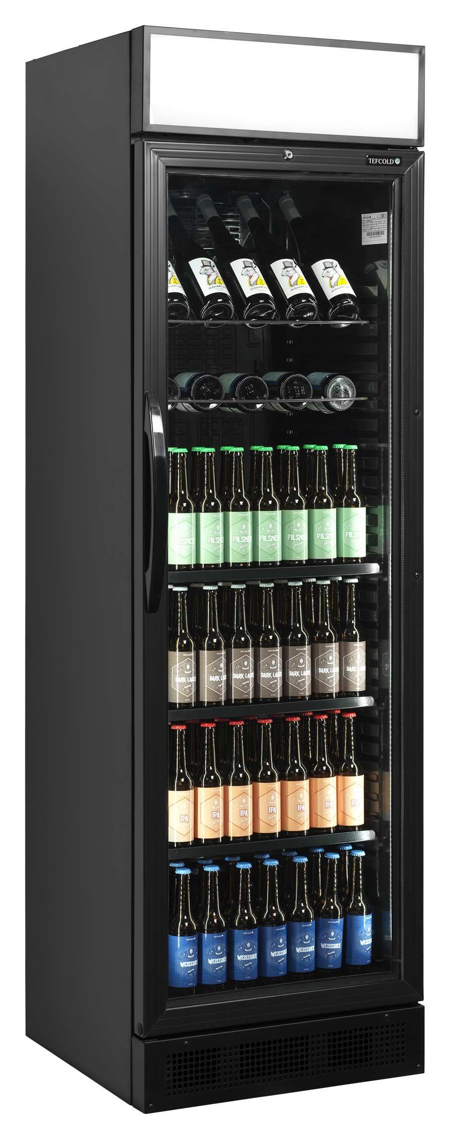 Réfrigérateur professionnel à boissons 1 porte vitrée noir positif 345 L - CEV425CP BLACK - Tefcold en cuisine professionnelle