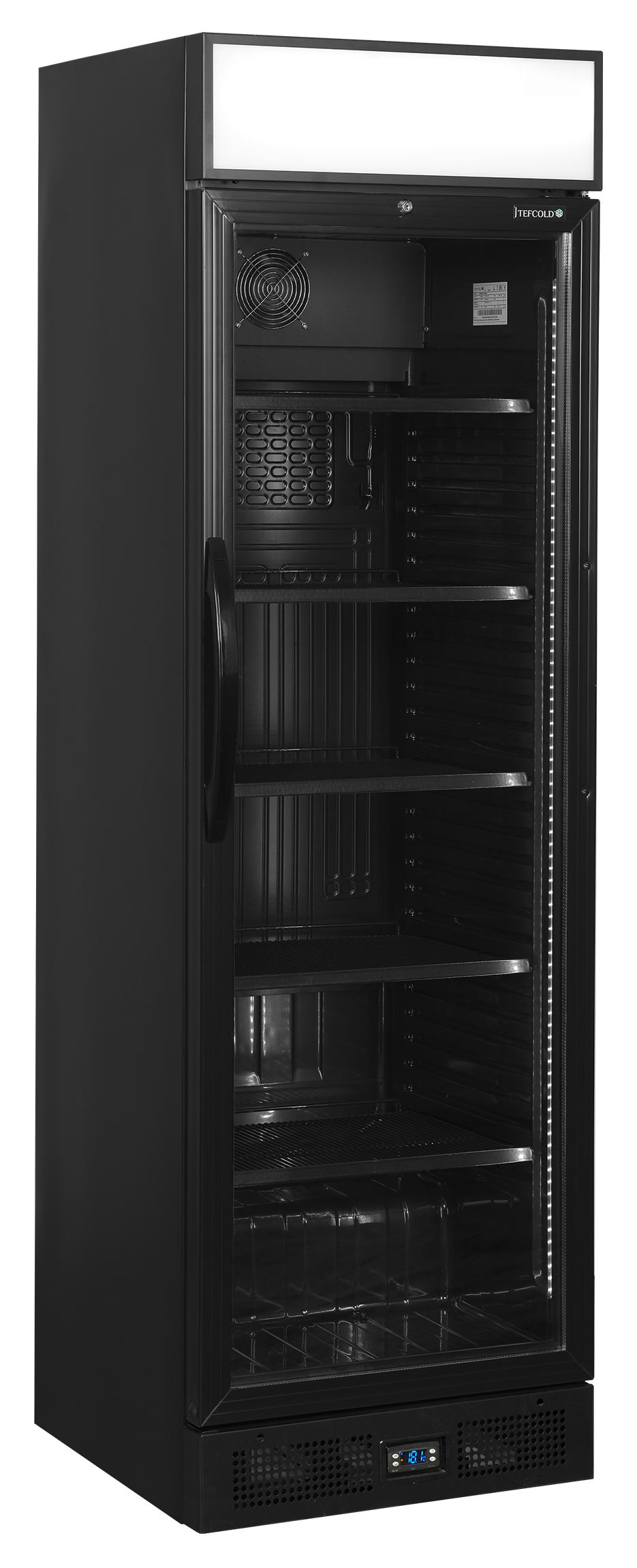Réfrigérateur professionnel à boissons 1 porte vitrée noir positif 219 l - CEV435CP BLACK - Tefcold