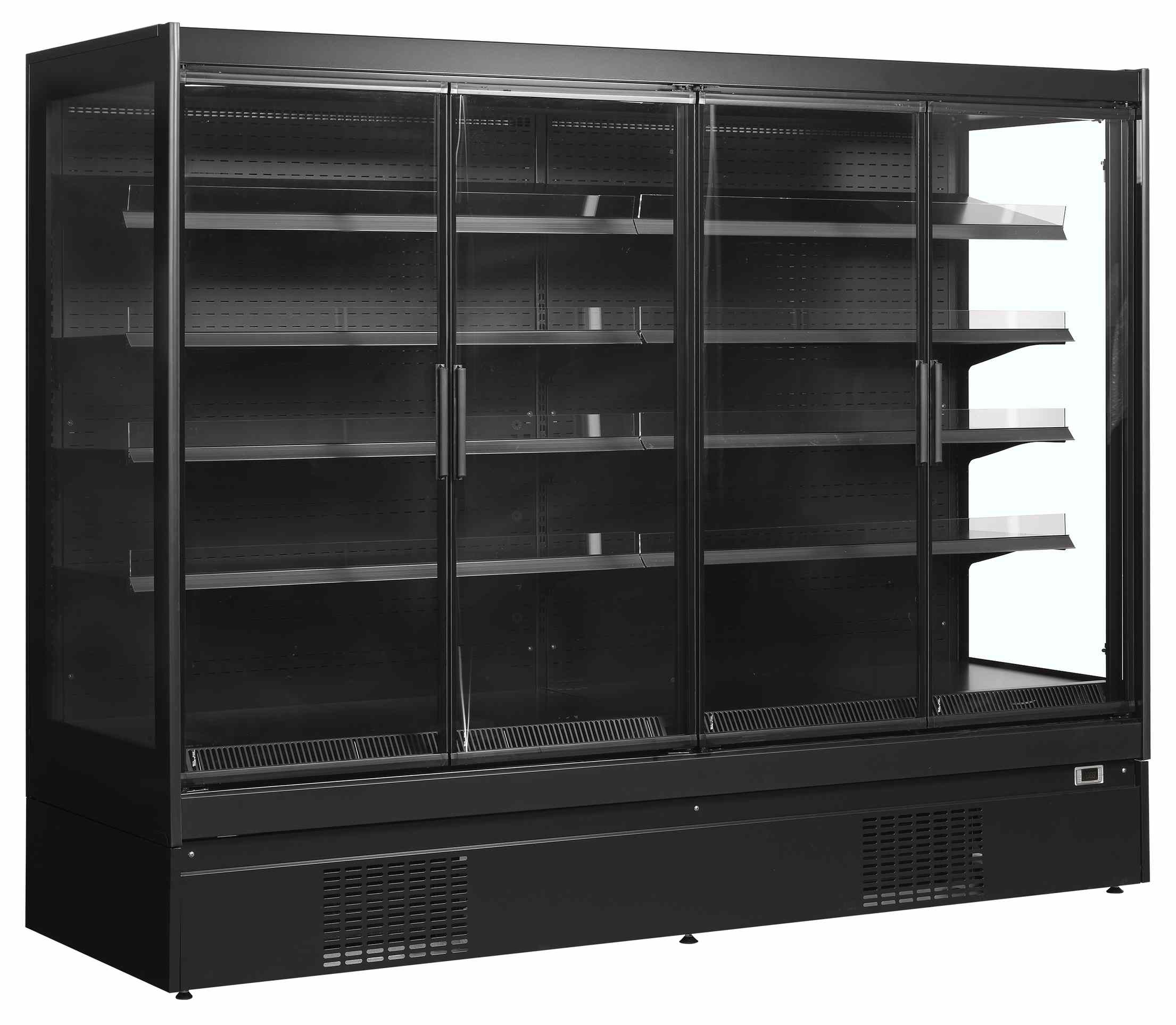 Vitrine réfrigérée professionnelle noire 4 portes vitrées positive - EXTRA2500CD - Tefcold