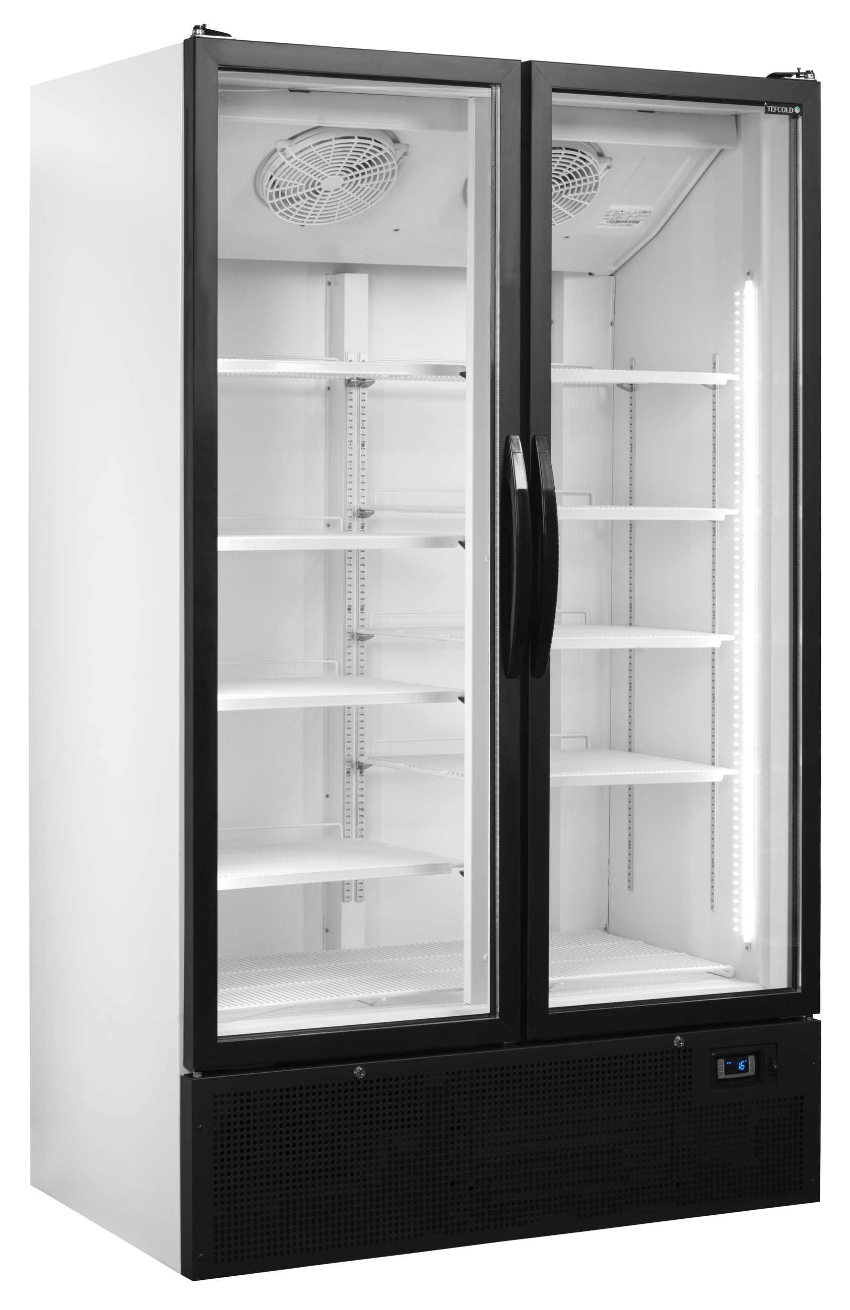 Vitrine réfrigérée professionnelle 2 portes vitrées Blanche positive 652 l - FS1202H - Tefcold
