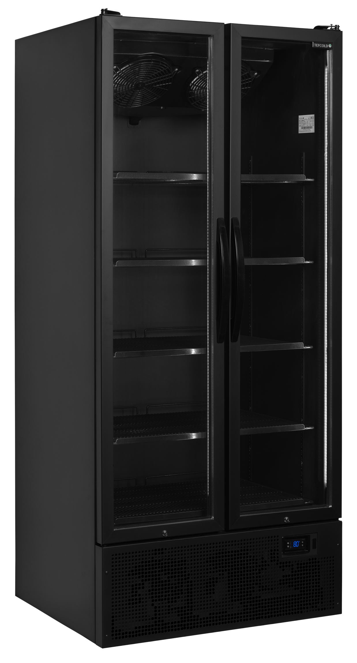 Vitrine réfrigérée professionnelle 2 portes vitrées noire positive 535 l - FS890H BLACK - Tefcold