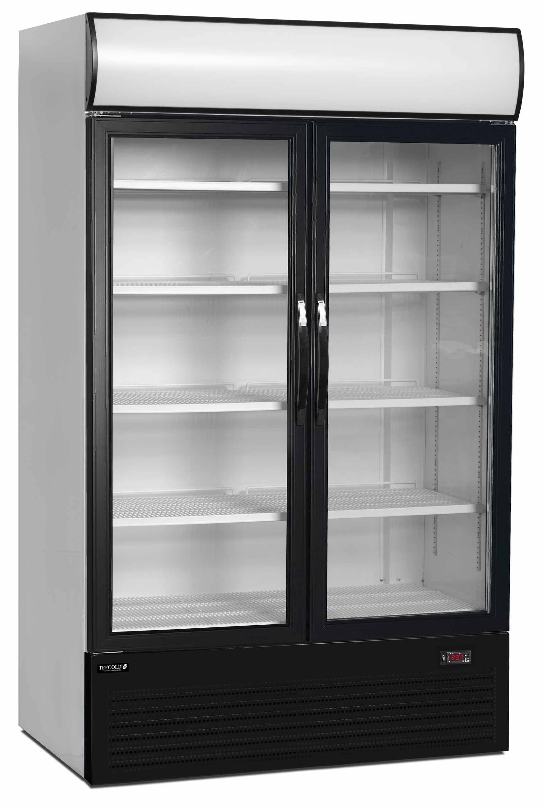 Vitrine réfrigérée professionnelle 2 portes vitrées Blanche positive 645 L - FSC1200H - Tefcold