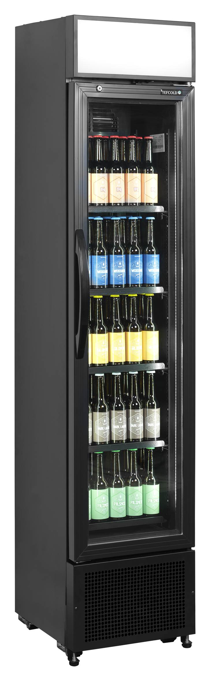 Réfrigérateur professionnel à boissons 1 porte vitrée noir positif - FSC175H BLACK - Tefcold en cuisine professionnelle