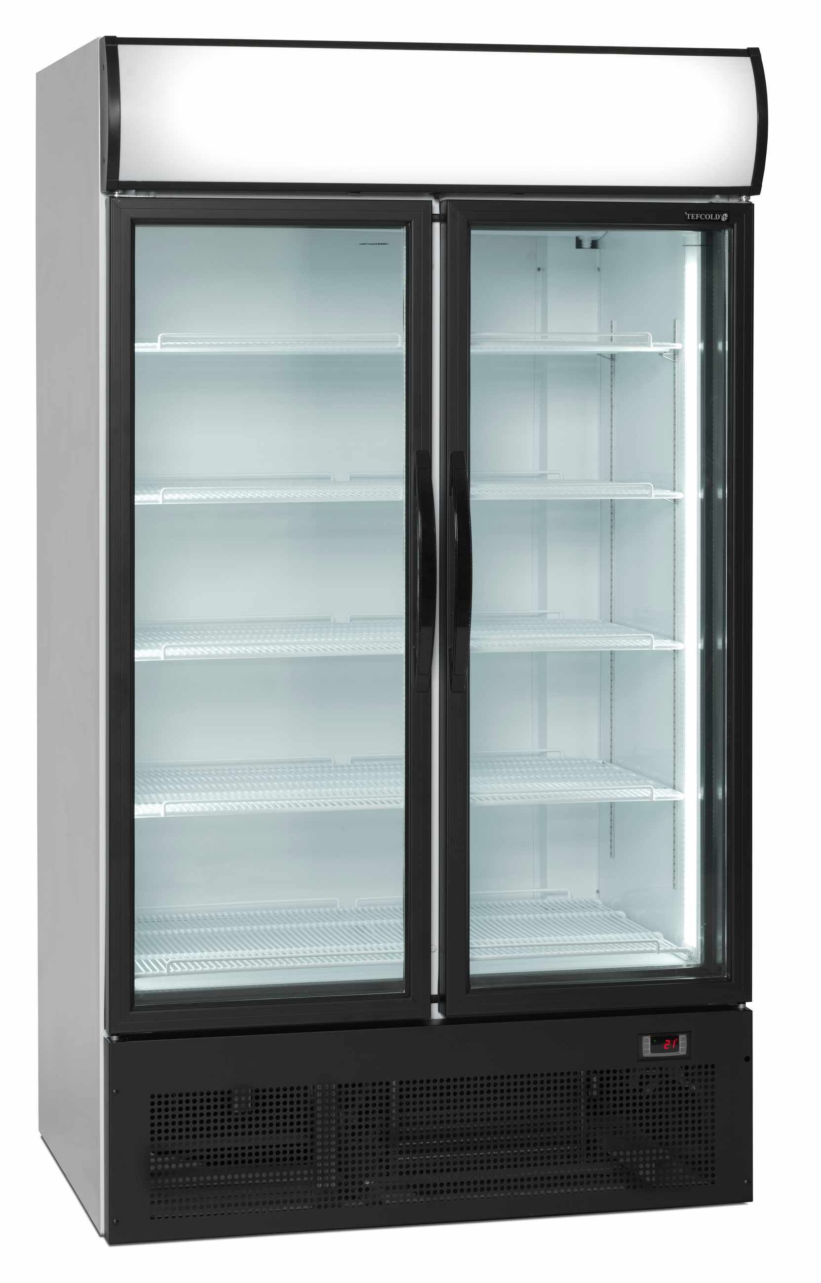 Vitrine réfrigérée professionnelle 2 portes vitrées Blanche positive 710 l - FSC1950H - Tefcold
