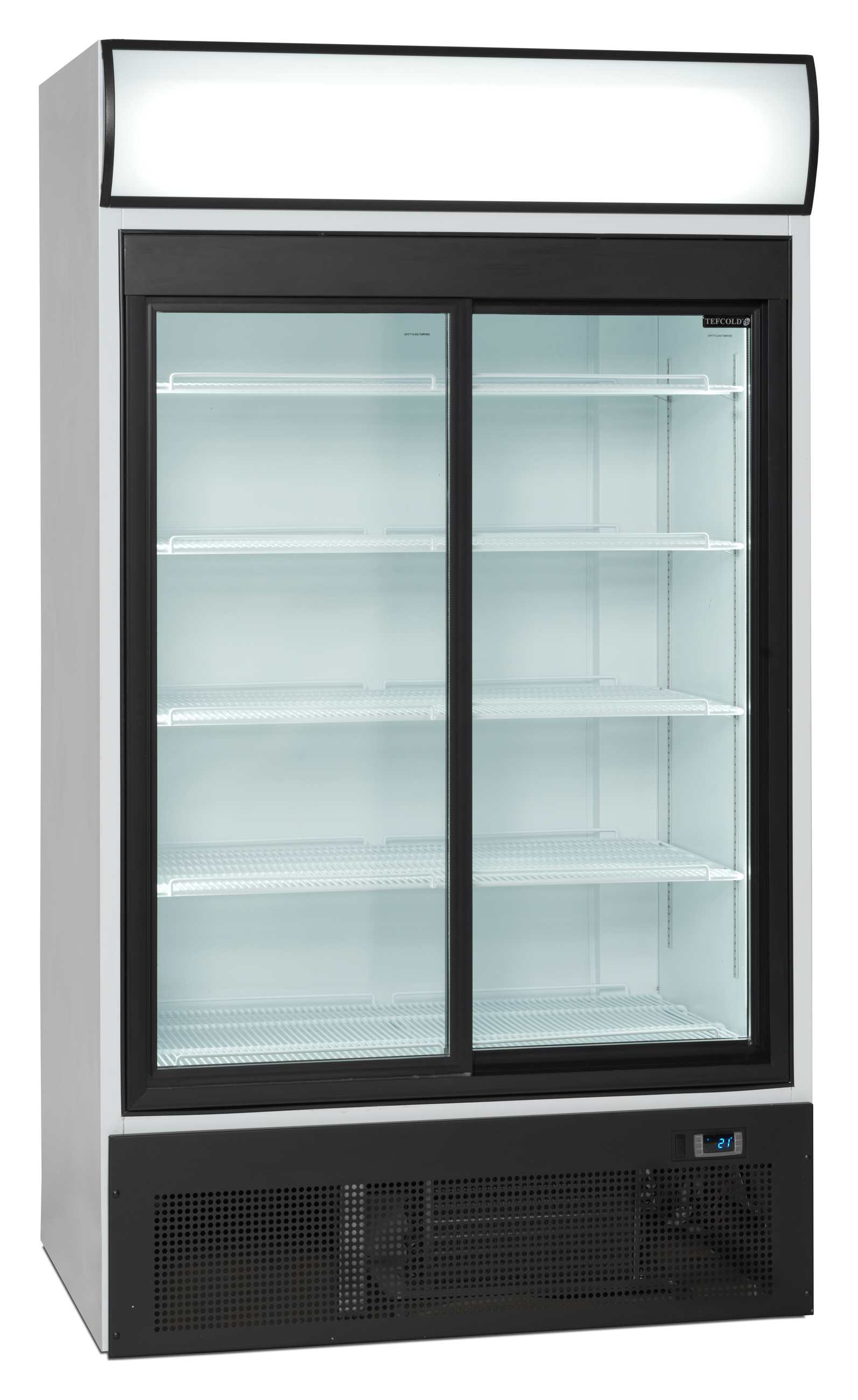 Vitrine réfrigérée professionnelle 2 portes vitrées coulissantes Blanche positive 710 l - FSC1950S - Tefcold