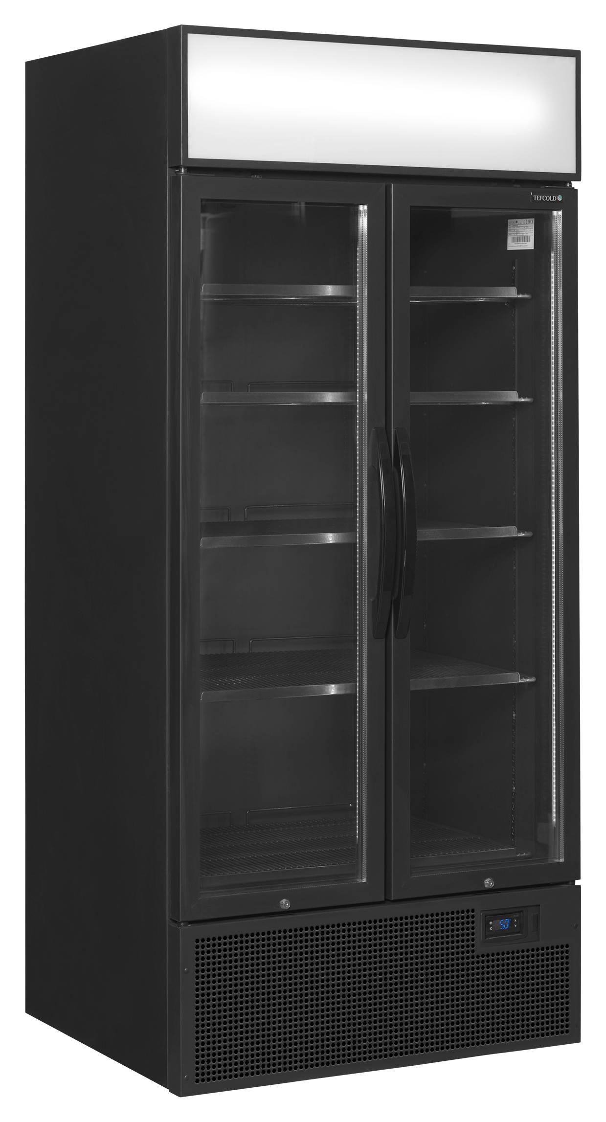 Vitrine réfrigérée professionnelle noire 2 portes vitrées positive - FSC891H Black - Tefcold