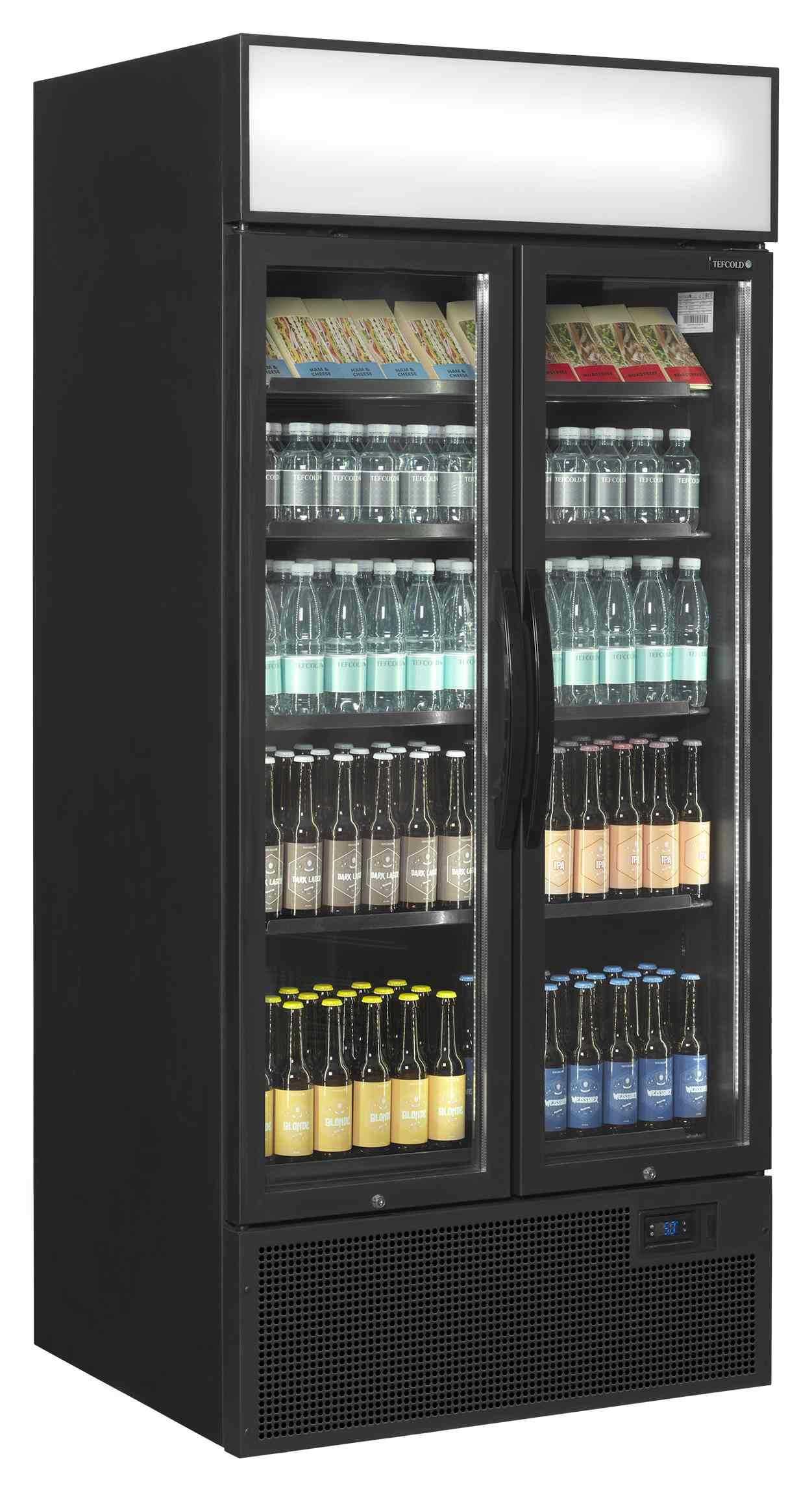 Vitrine réfrigérée professionnelle noire 2 portes vitrées positive - FSC891H Black - Tefcold en cuisine professionnelle