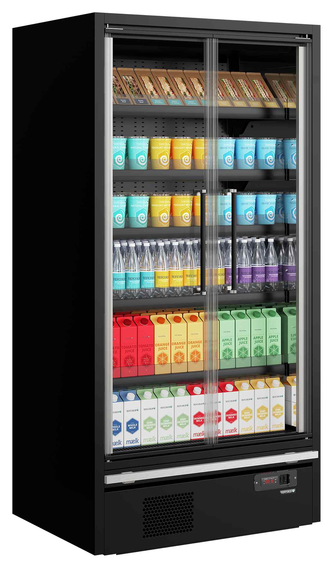 Vitrine réfrigérée professionnelle noire 2 portes vitrées positive - Galaxy+ GP10FGD Maxi Black - Tefcold en cuisine professionnelle