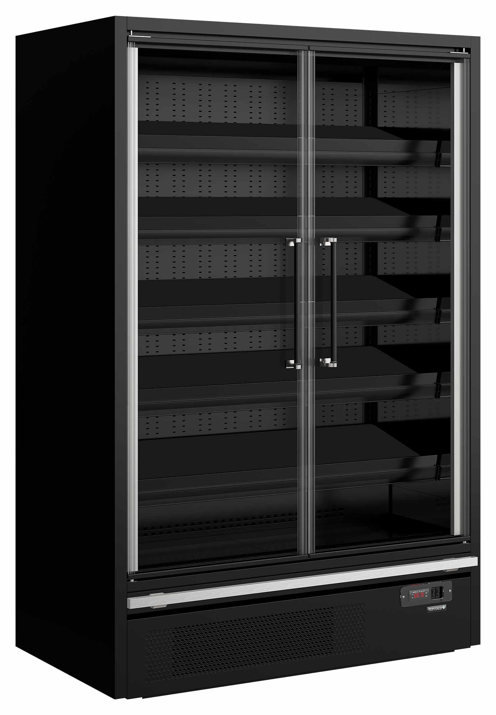 Vitrine réfrigérée professionnelle noire 2 portes vitrées positive - Galaxy+ GP14FGD Black - Tefcold