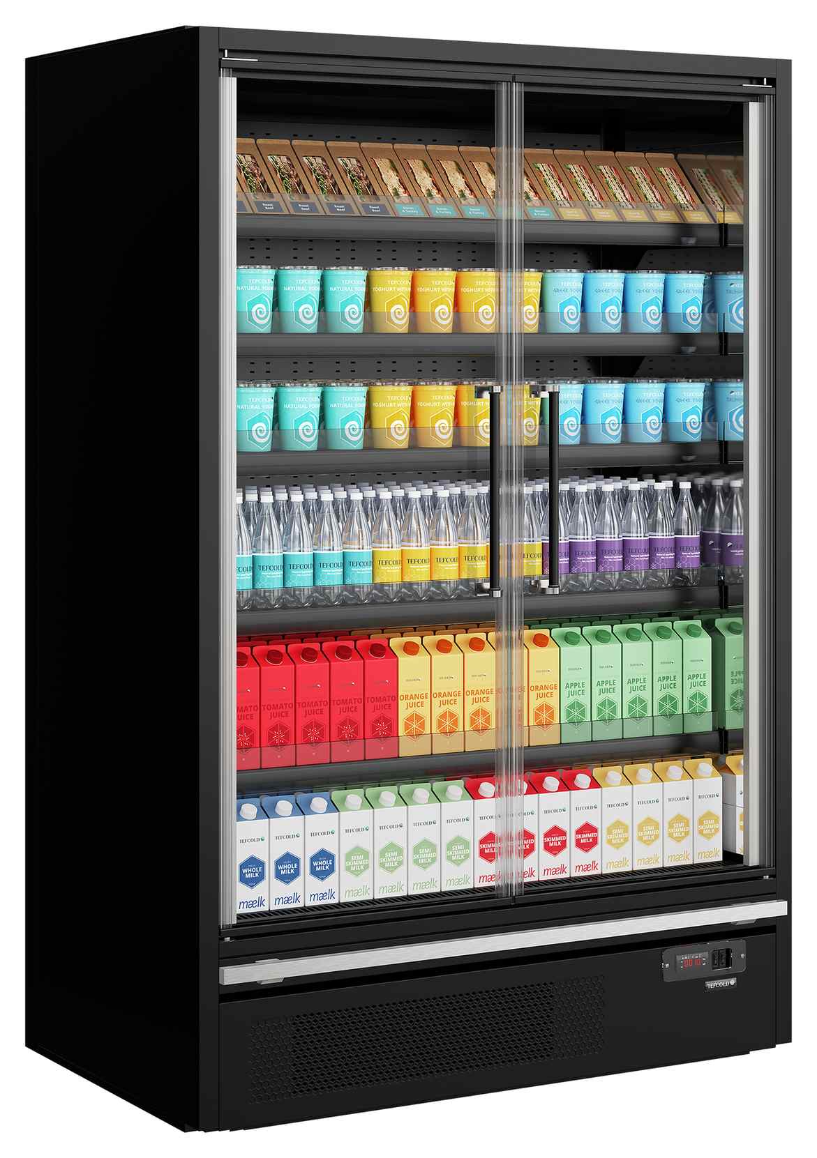 Vitrine réfrigérée professionnelle noire 2 portes vitrées positive - Galaxy+ GP14FGD Black - Tefcold en cuisine professionnelle