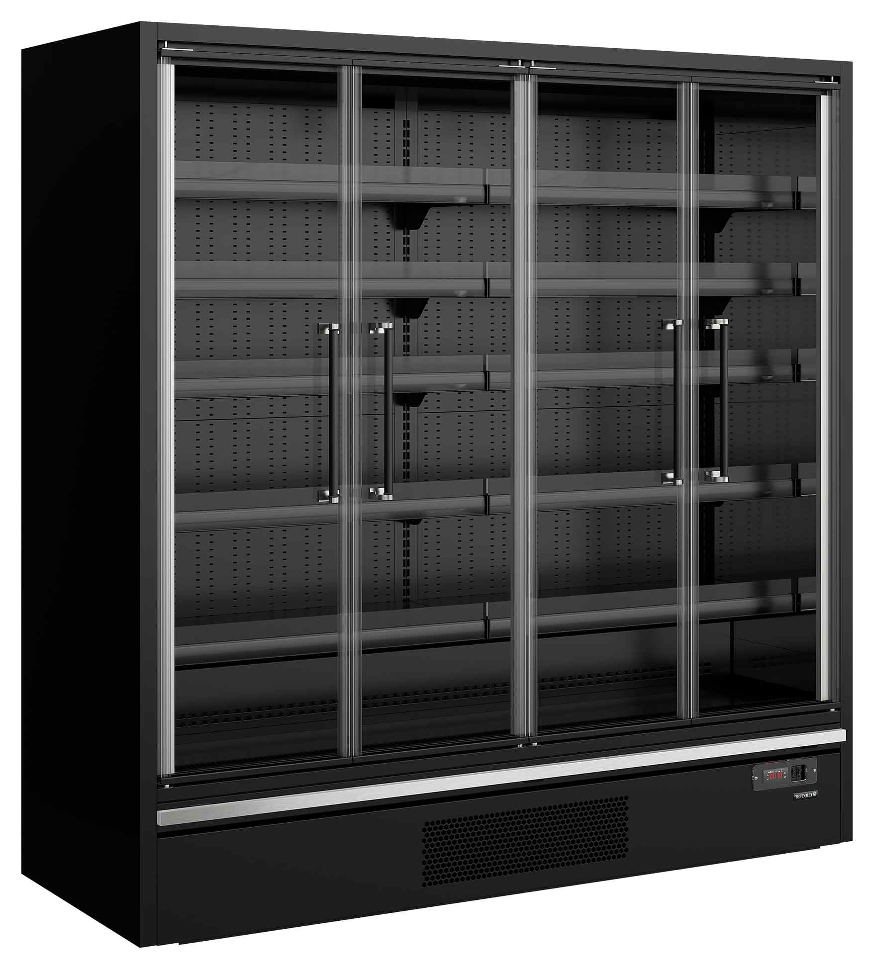 Vitrine réfrigérée professionnelle noire 4 portes vitrées positive - Galaxy+ GP20FGD Black - Tefcold