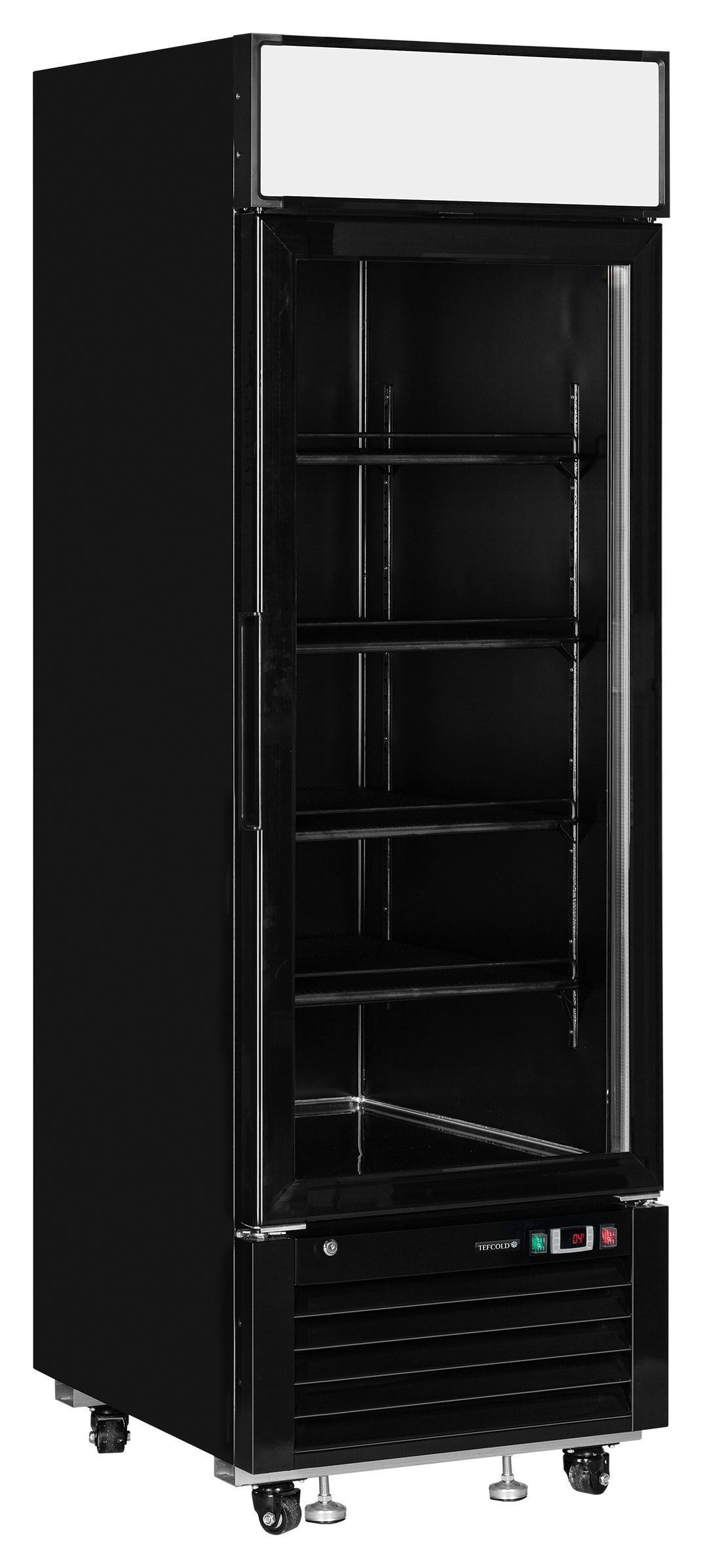 Vitrine professionnelle positive noire 1 porte vitrée - LGC2500B - Tefcold