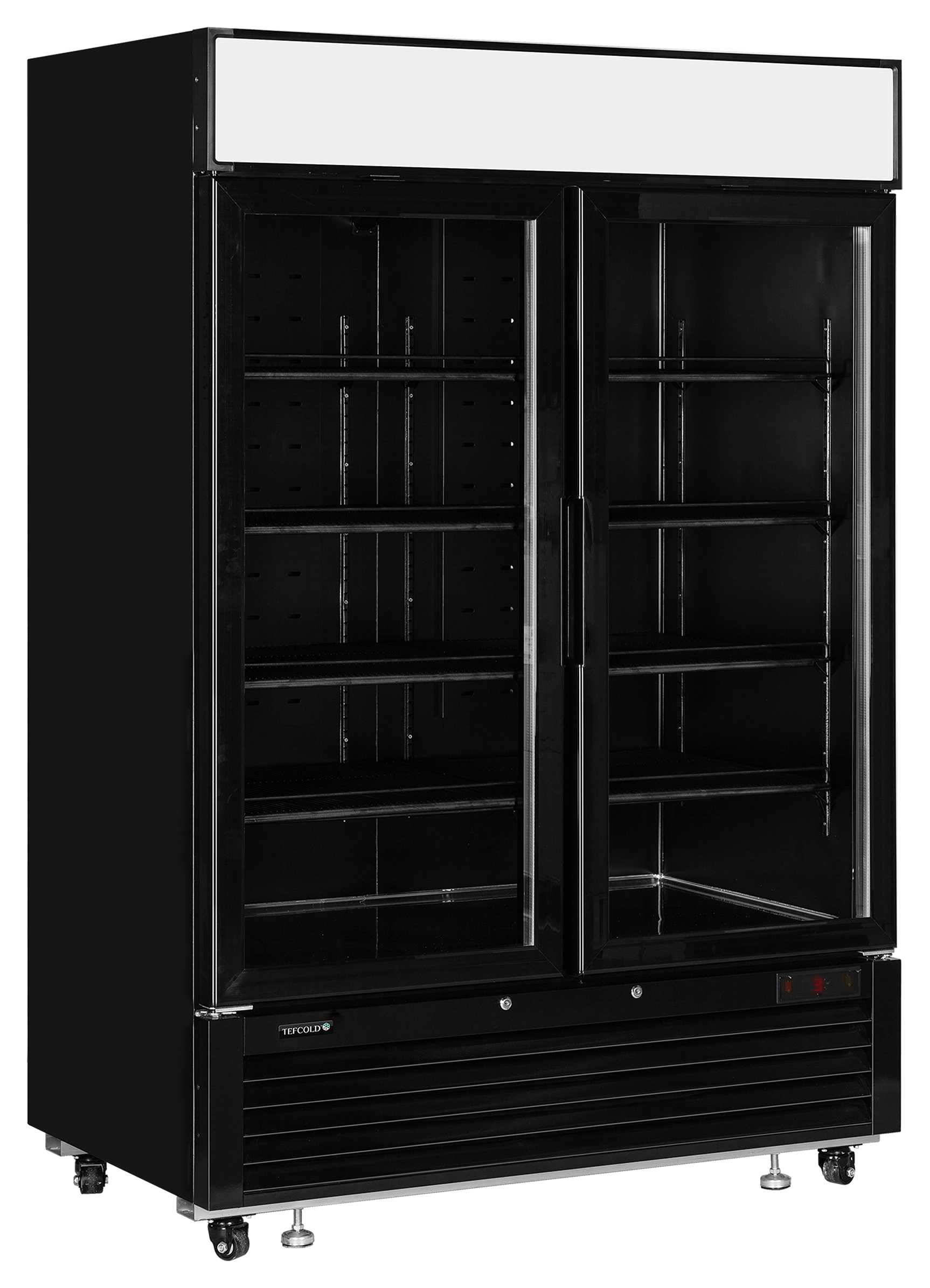 Vitrine professionnelle froid positive noire 2 portes vitrées - LGC5000B - Tefcold