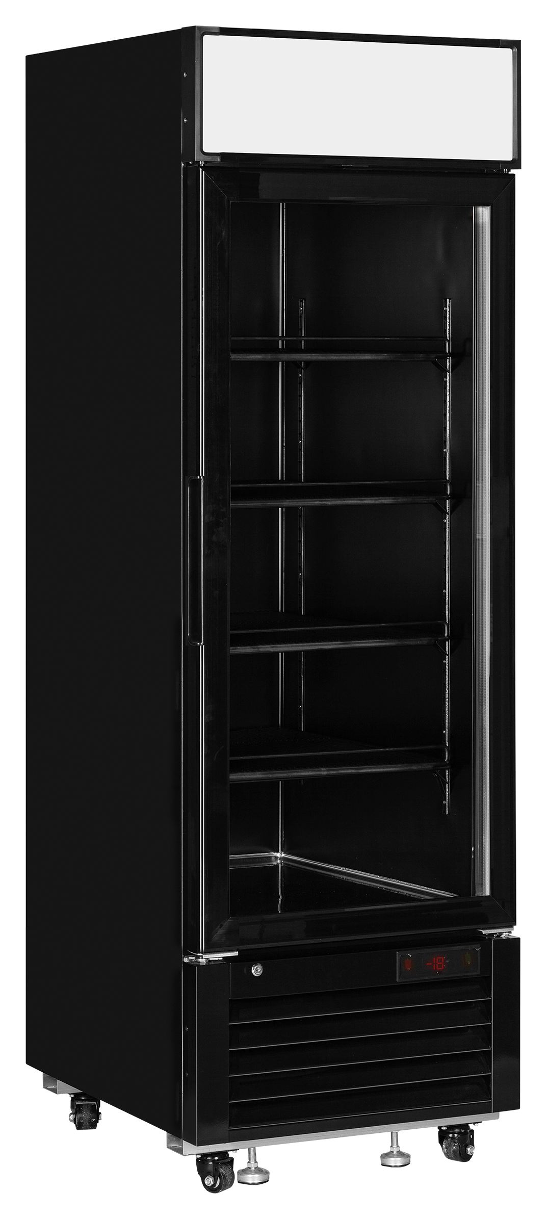 Vitrine négative professionnelle noire 1 porte vitrée - LGF2500B - Tefcold
