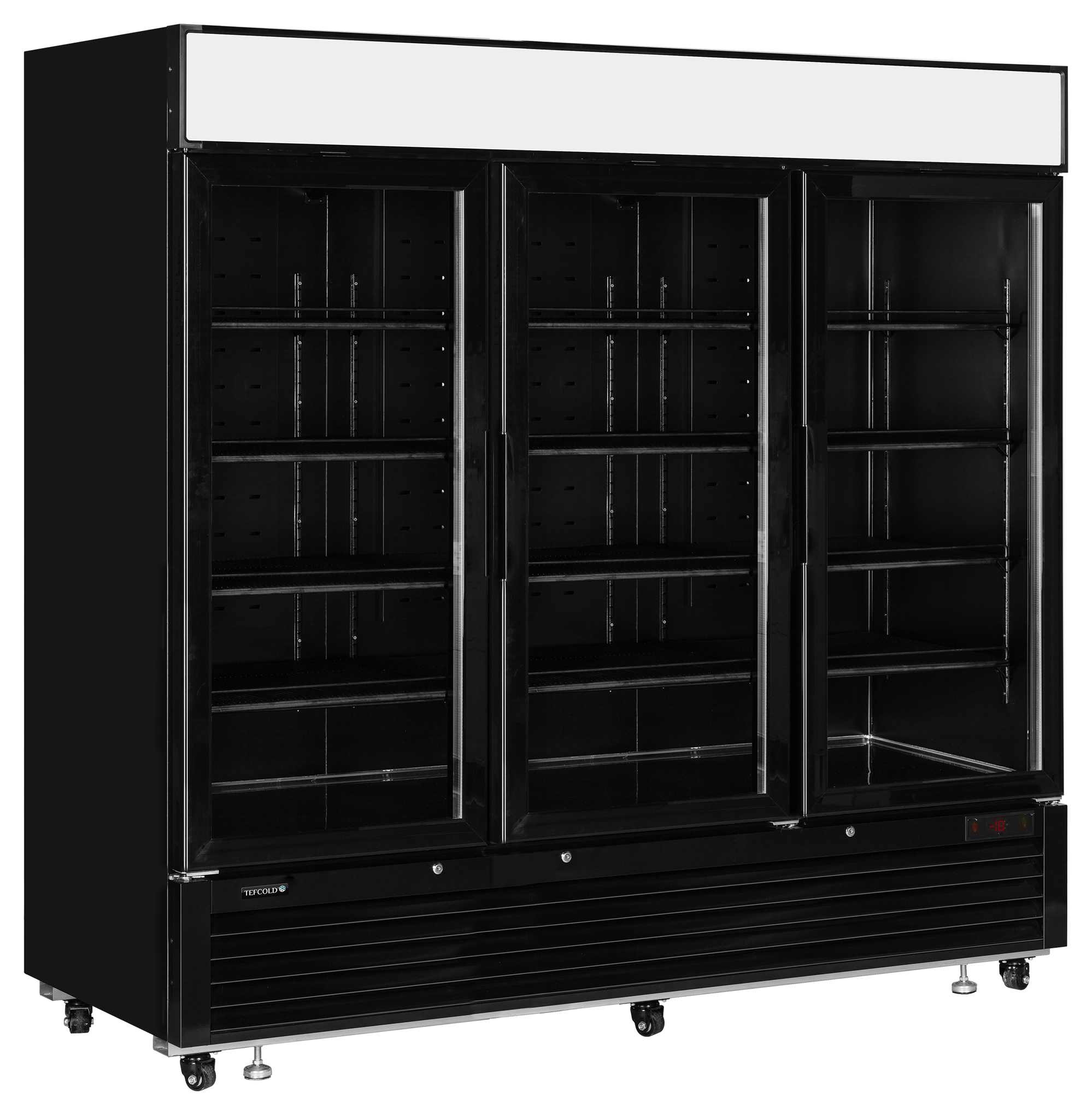 Vitrine négative professionnelle noire 3 portes vitrées - LGF7500B - Tefcold