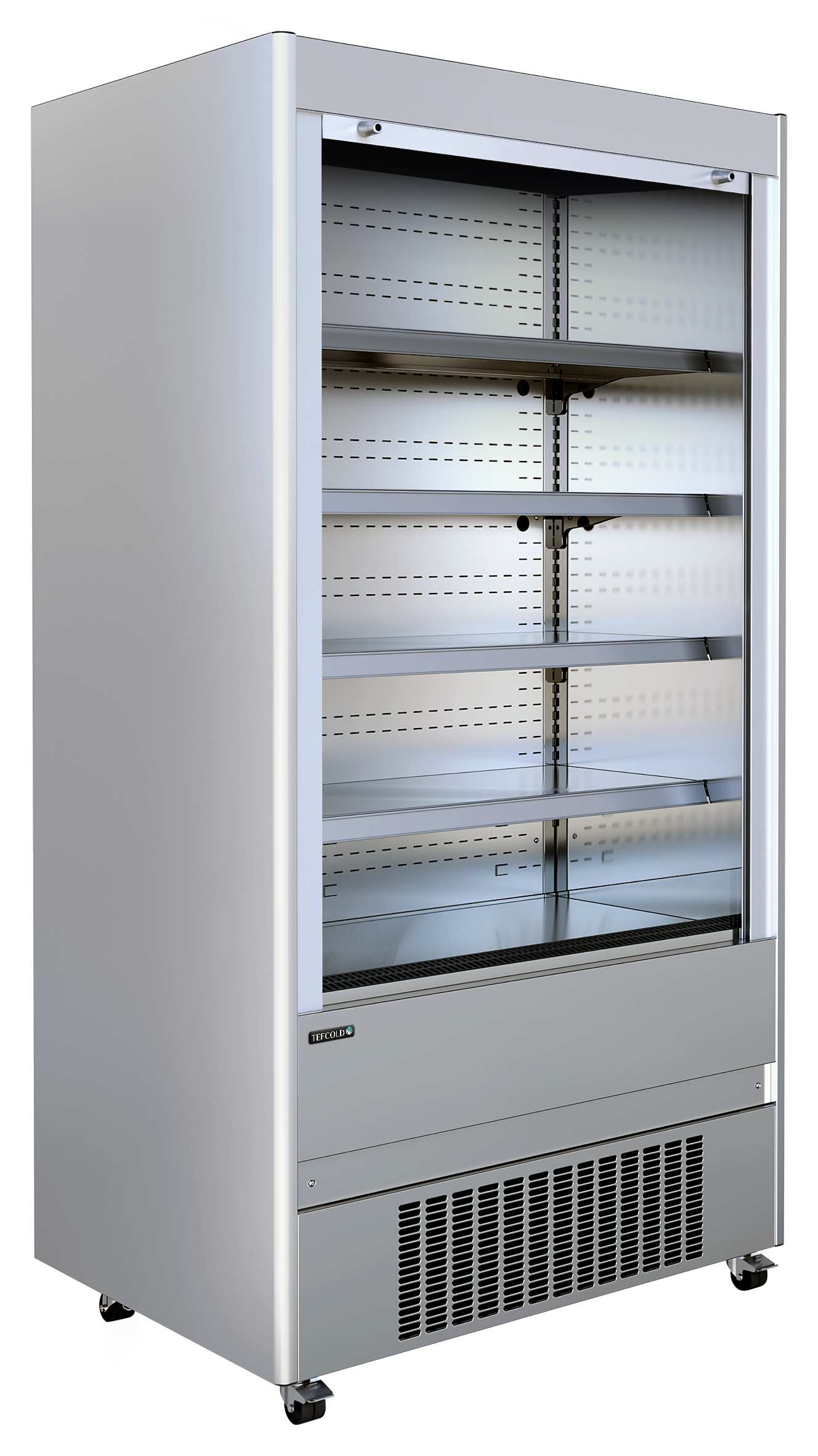 Vitrine multiniveaux professionnelle inox à volet de sécurité manuel positive - MCX130M - Tefcold