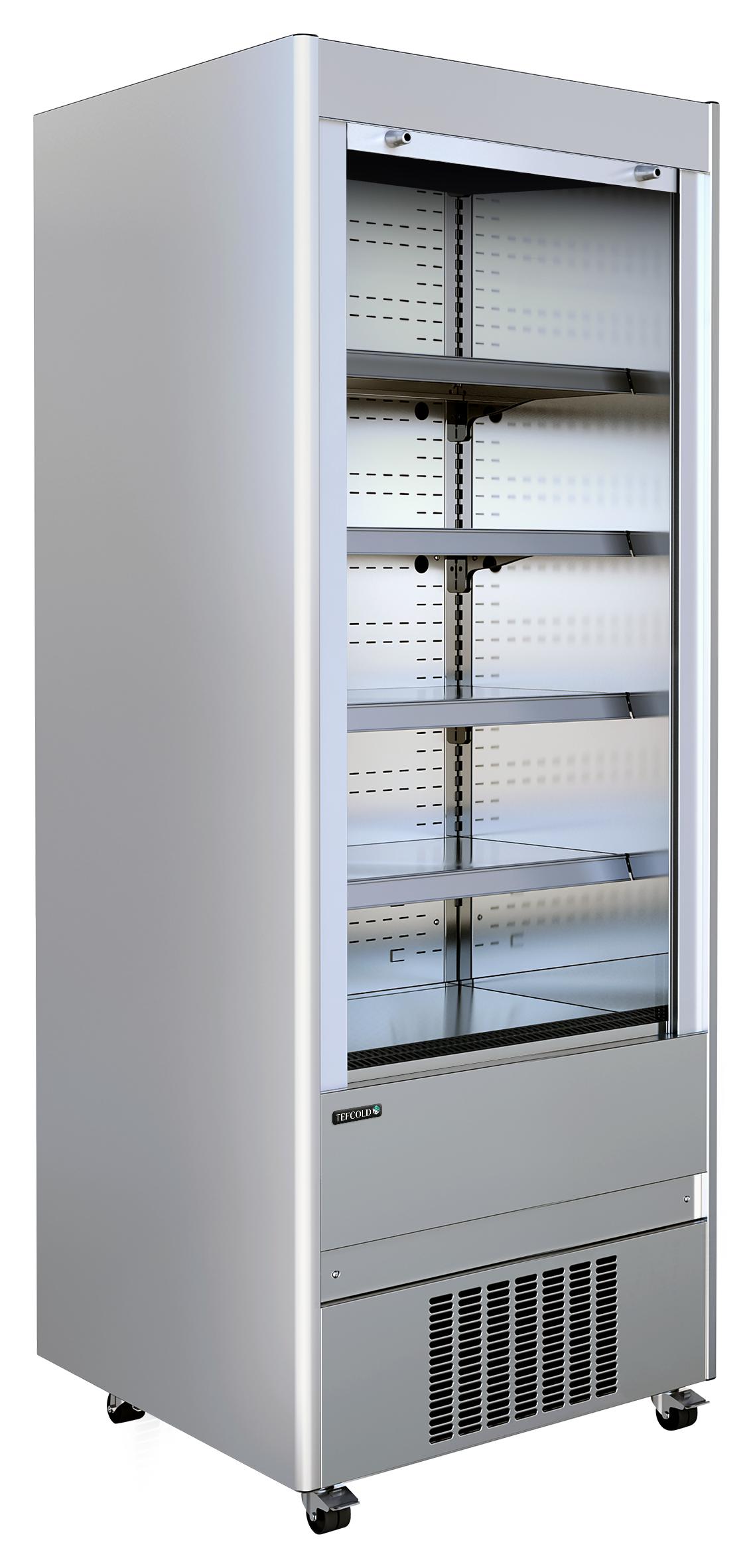 Vitrine multiniveaux professionnelle inox positive à volet de sécurité manuel capacité 370 L - MCX90M - Tefcold