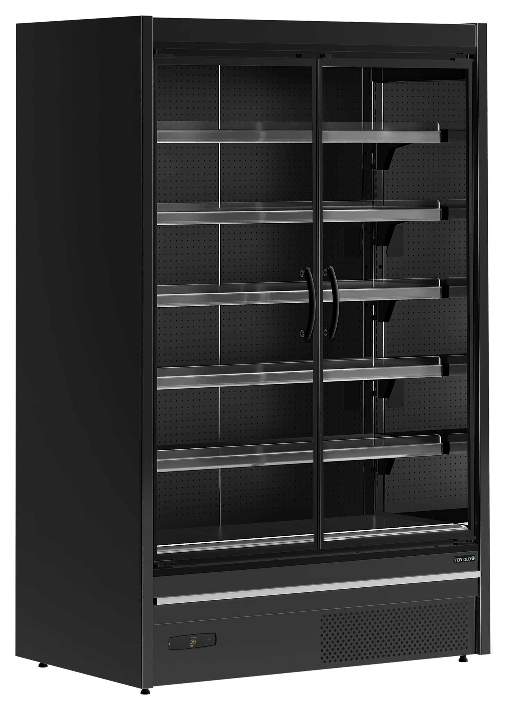 Vitrine réfrigérée professionnelle noire 2 portes vitrées positive - MDCA1250HB - Tefcold