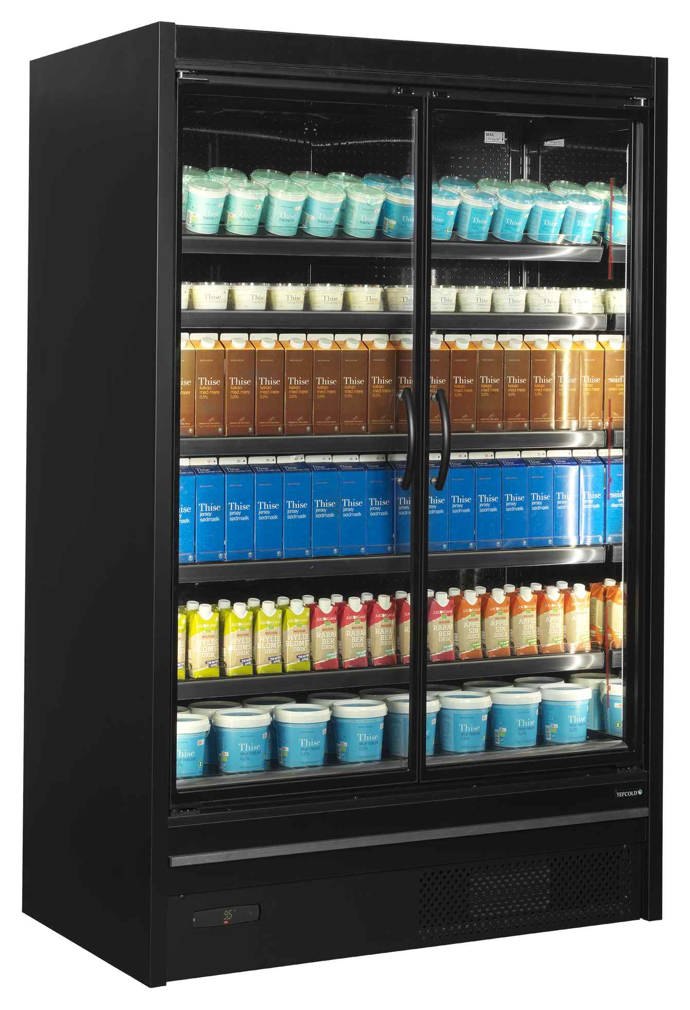 Vitrine réfrigérée professionnelle noire 2 portes vitrées positive - MDCA1250HB - Tefcold en cuisine professionnelle