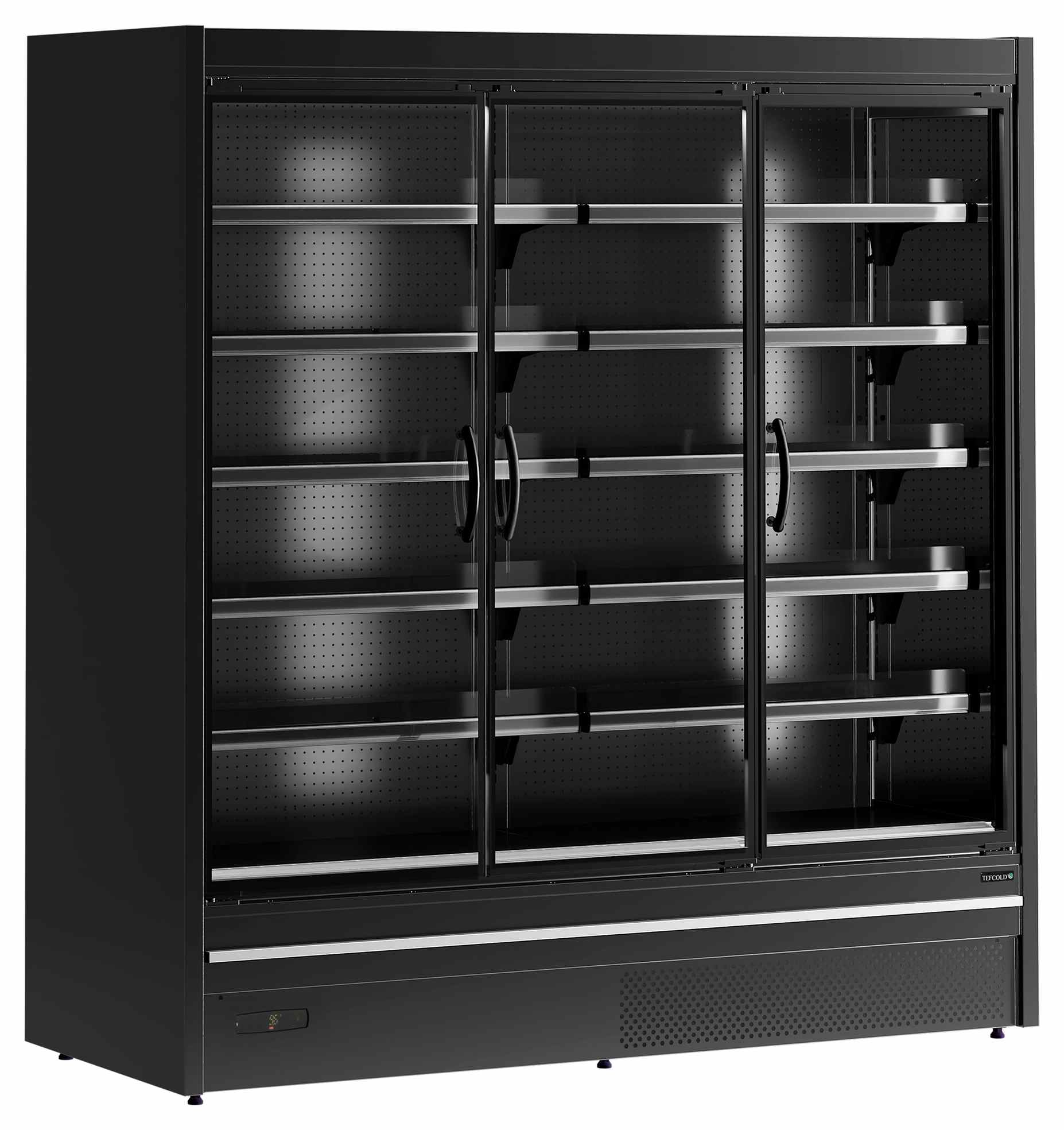 Vitrine réfrigérée professionnelle noire 3 portes vitrées positive - MDCA1875HB-2 - Tefcold