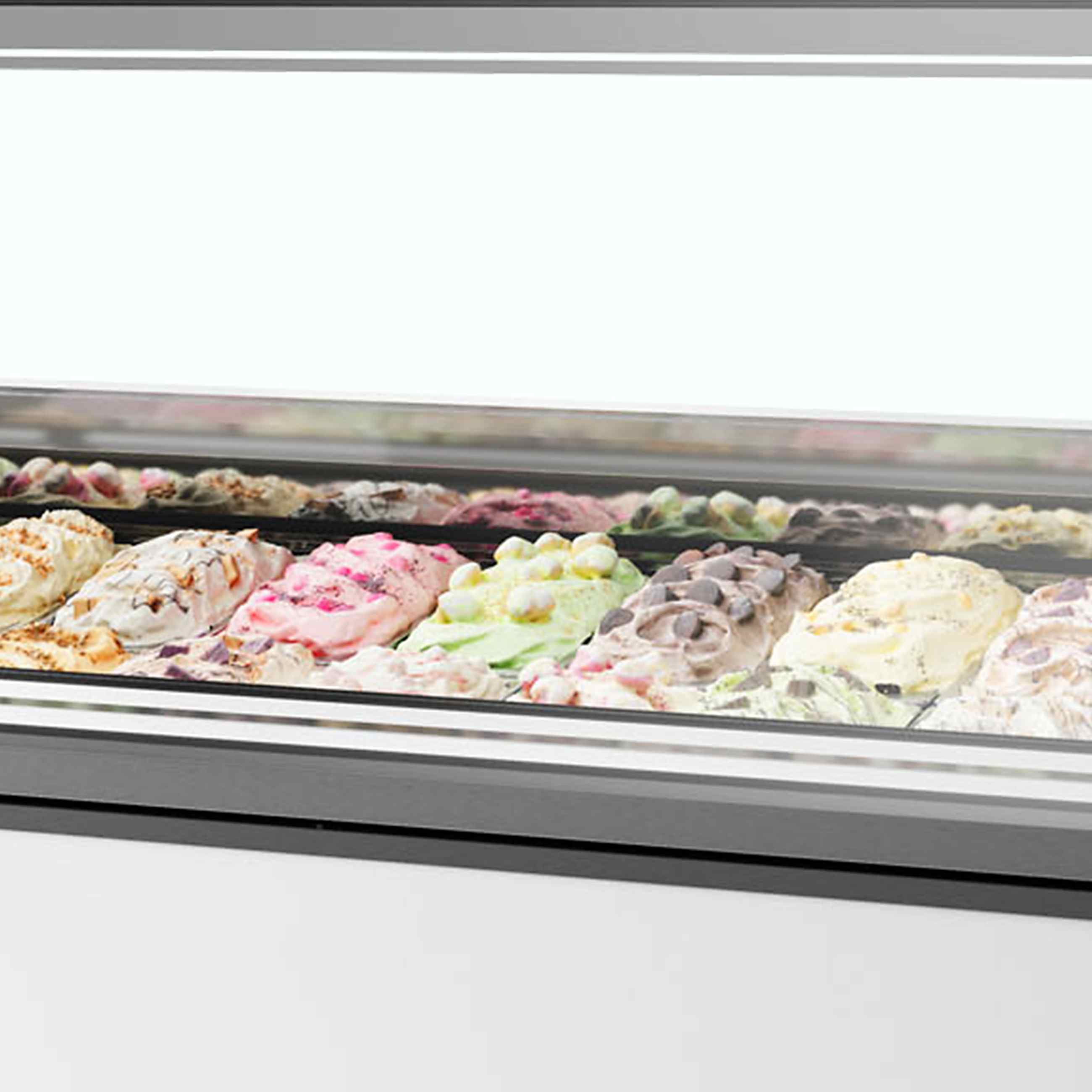 Vitrine professionnelle à froid ventilée pour 18 bacs de glace avec façade droite - MILLENNIUM ST18 - Tefcold en cuisine professionnelle