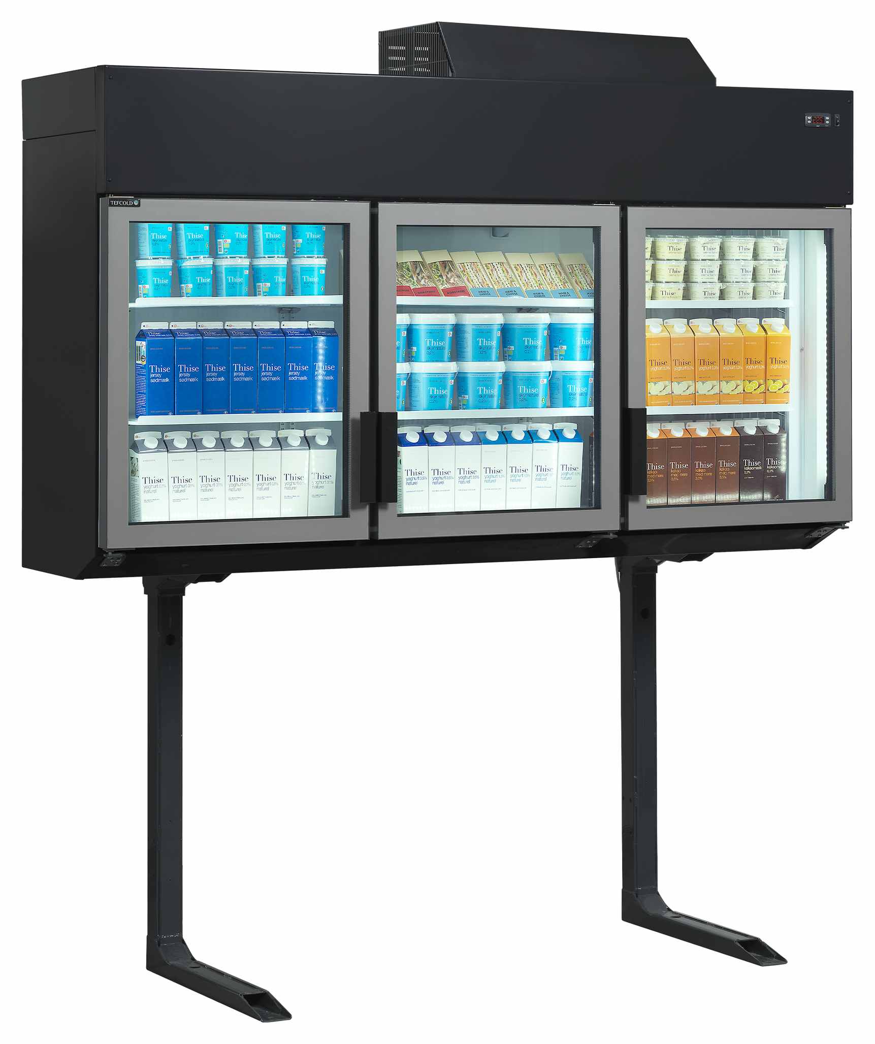 Congélateur réfrigérateur professionnel blanc 3 portes vitrées positif et négatif - MTF210B VS - Tefcold en cuisine professionnelle