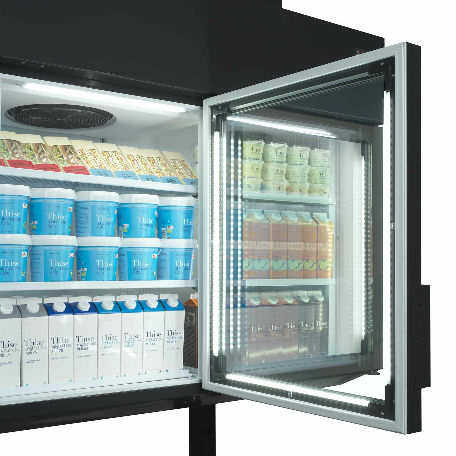 Armoire frigorifique professionnelle blanche 4 portes vitrées positive et négative - MTF250B VS - Tefcold en cuisine professionnelle