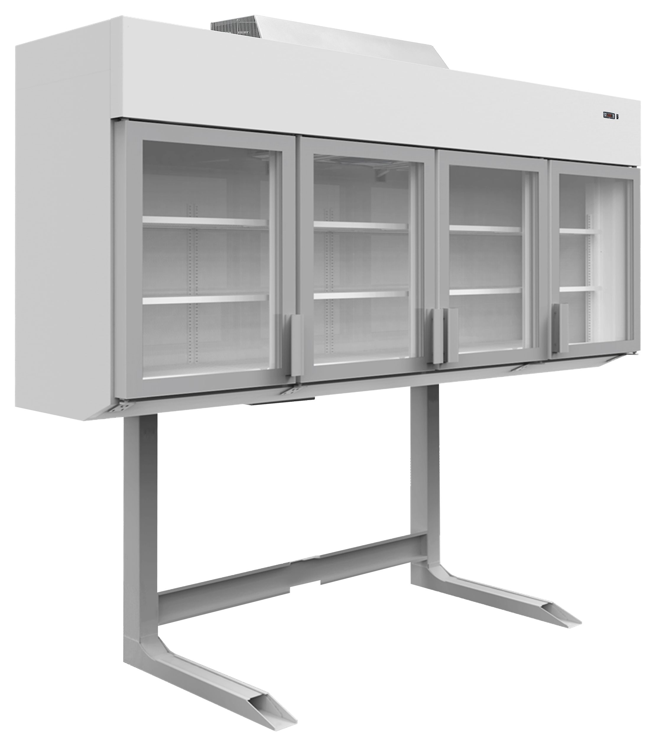 Congélateur-réfrigérateur mural professionnel Blanc 4 portes vitrées positive et négative - MTF250 - Tefcold