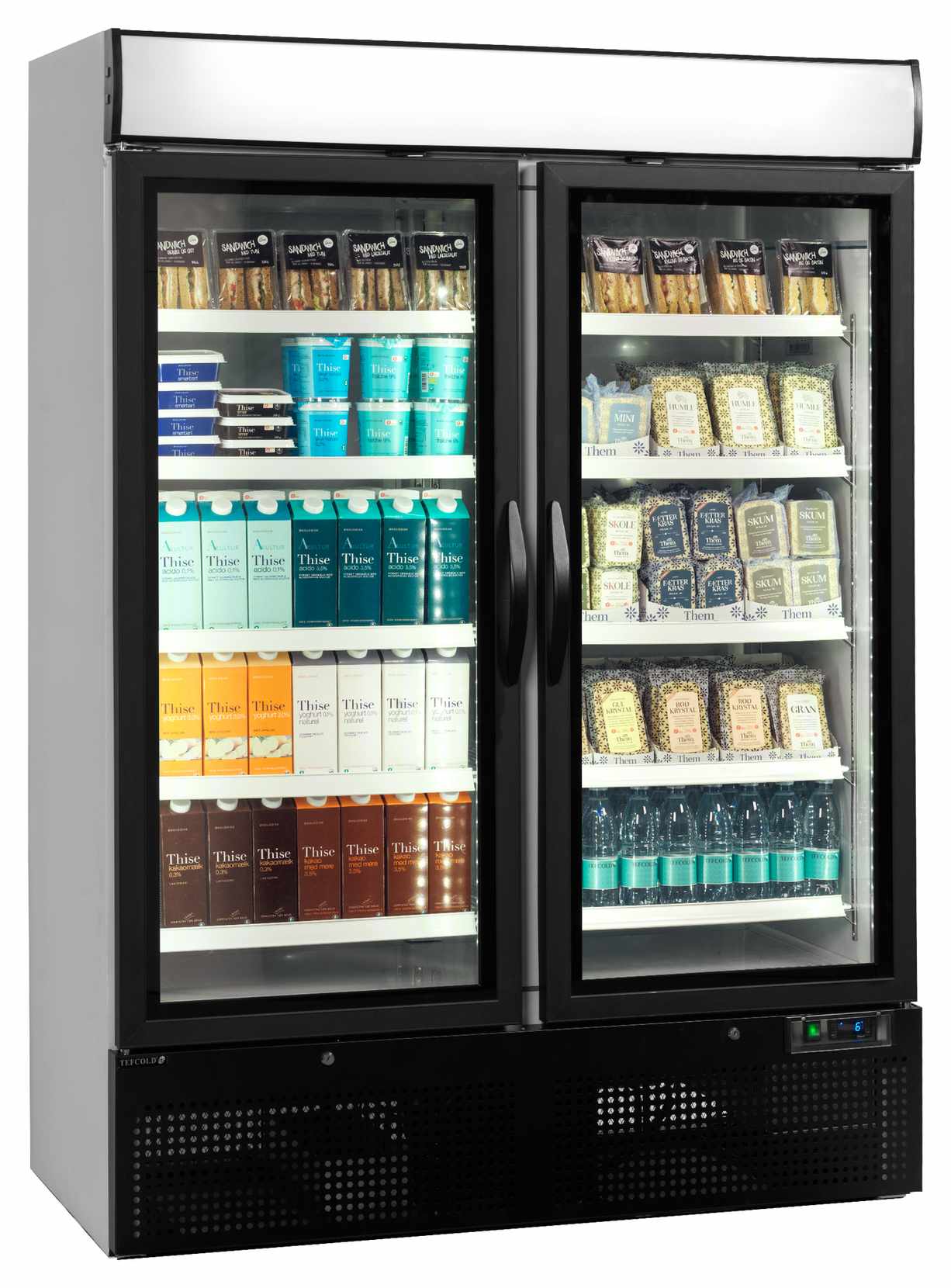 Meuble réfrigéré professionnel blanc 2 portes vitrées positif - NC5000G - Tefcold en cuisine professionnelle