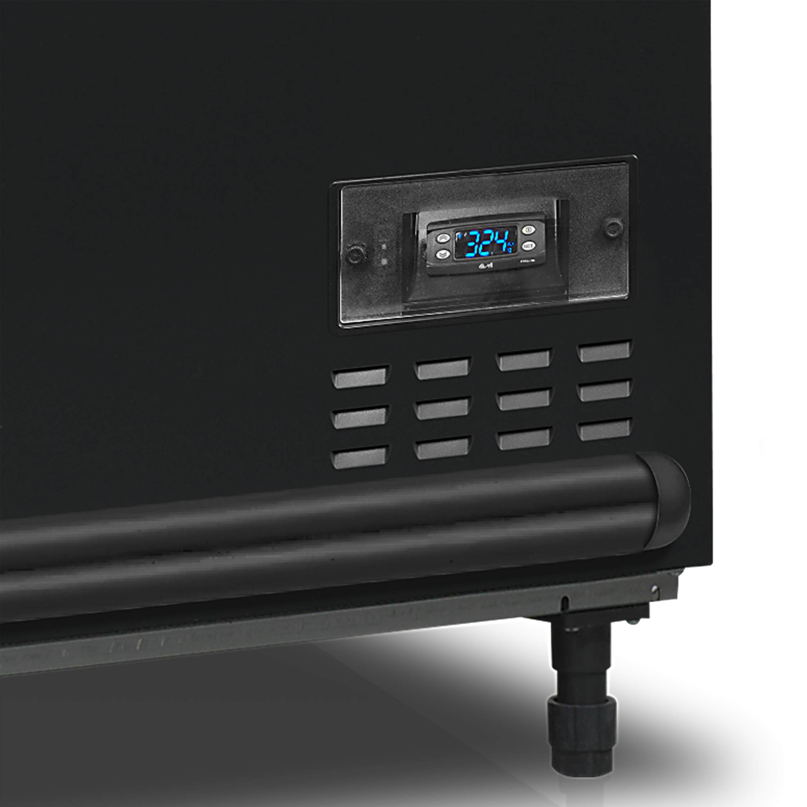 Tête de gondole noire avec couvercles coulissants capacité 500 l - SFI185B HC-CF VS - Tefcold en cuisine professionnelle