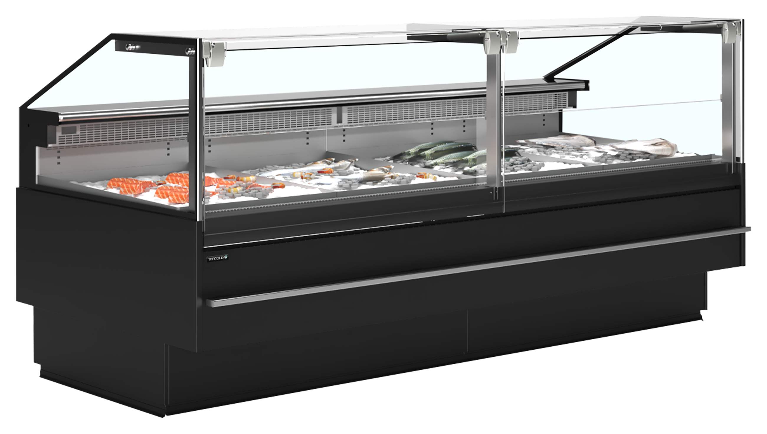 Vitrine professionnelle réfrigérée poisson frais capacité nette 620 litres volume brut 620 litres - SOCA-F25090B - Tefcold